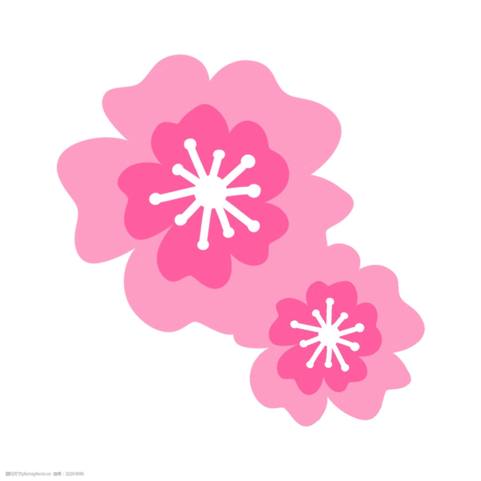 粉红色创意桃花樱花矢量素材