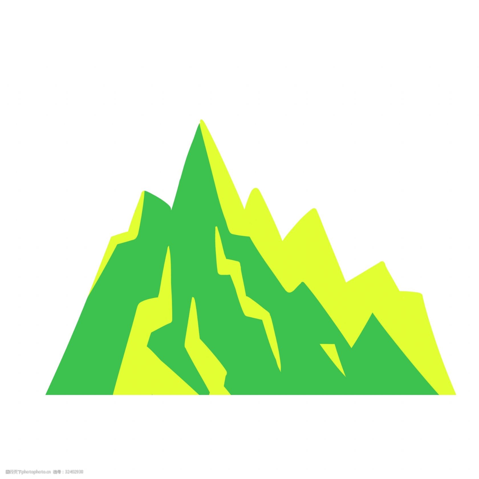 绿色大山创意绘画图片