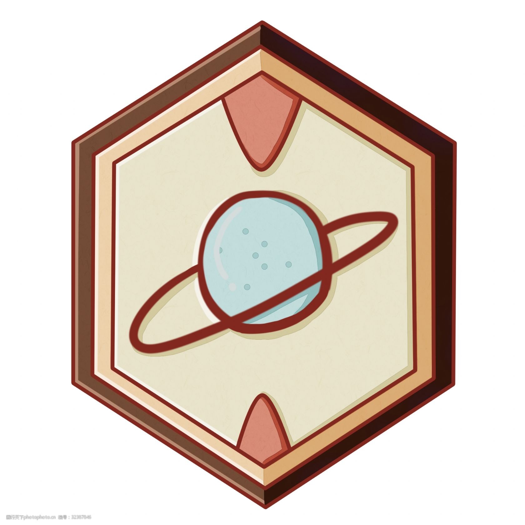 蓝色的太空徽章插画