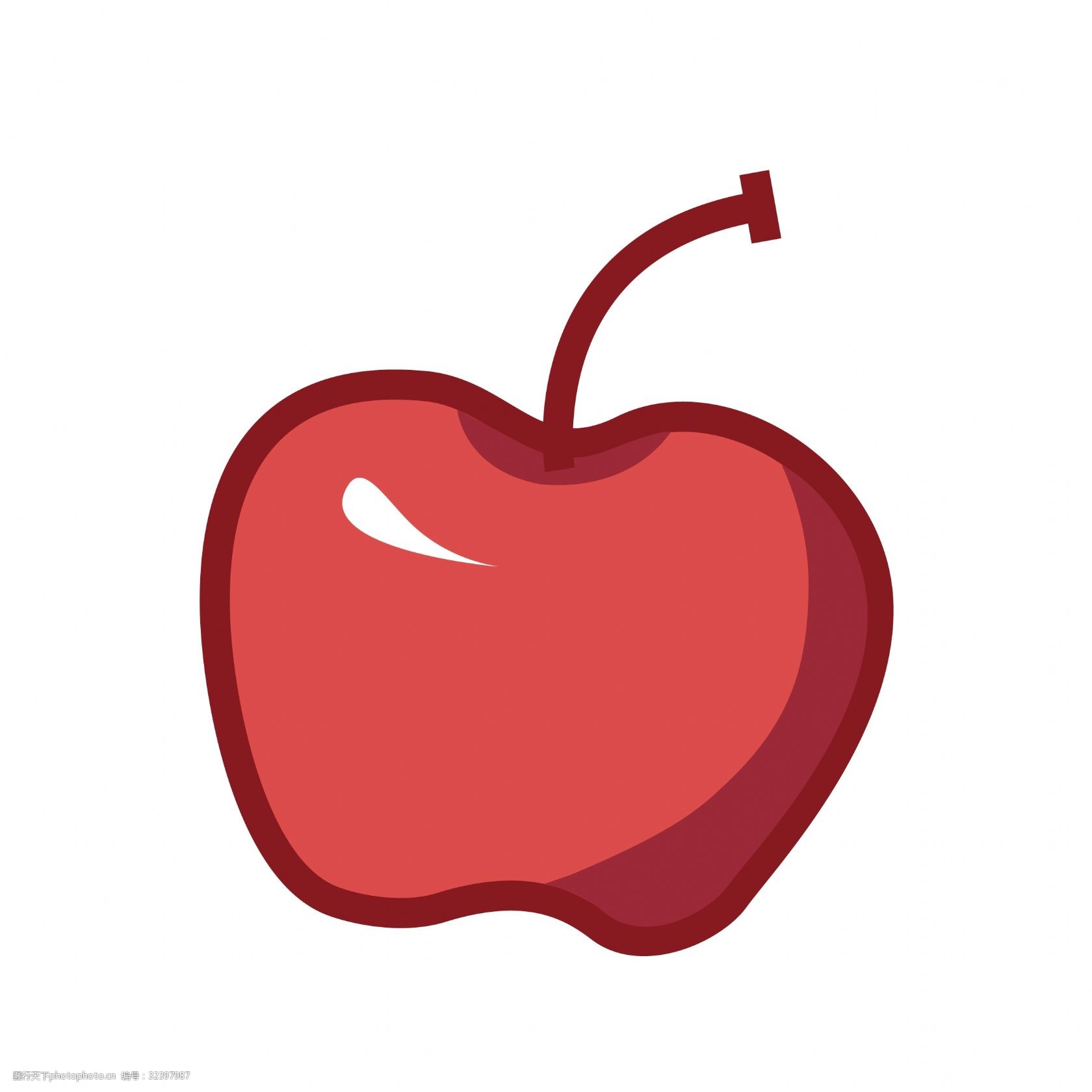 关键词:矢量图红色的小苹果 矢量图 彩色 水果 营养 卡通创意 抽象