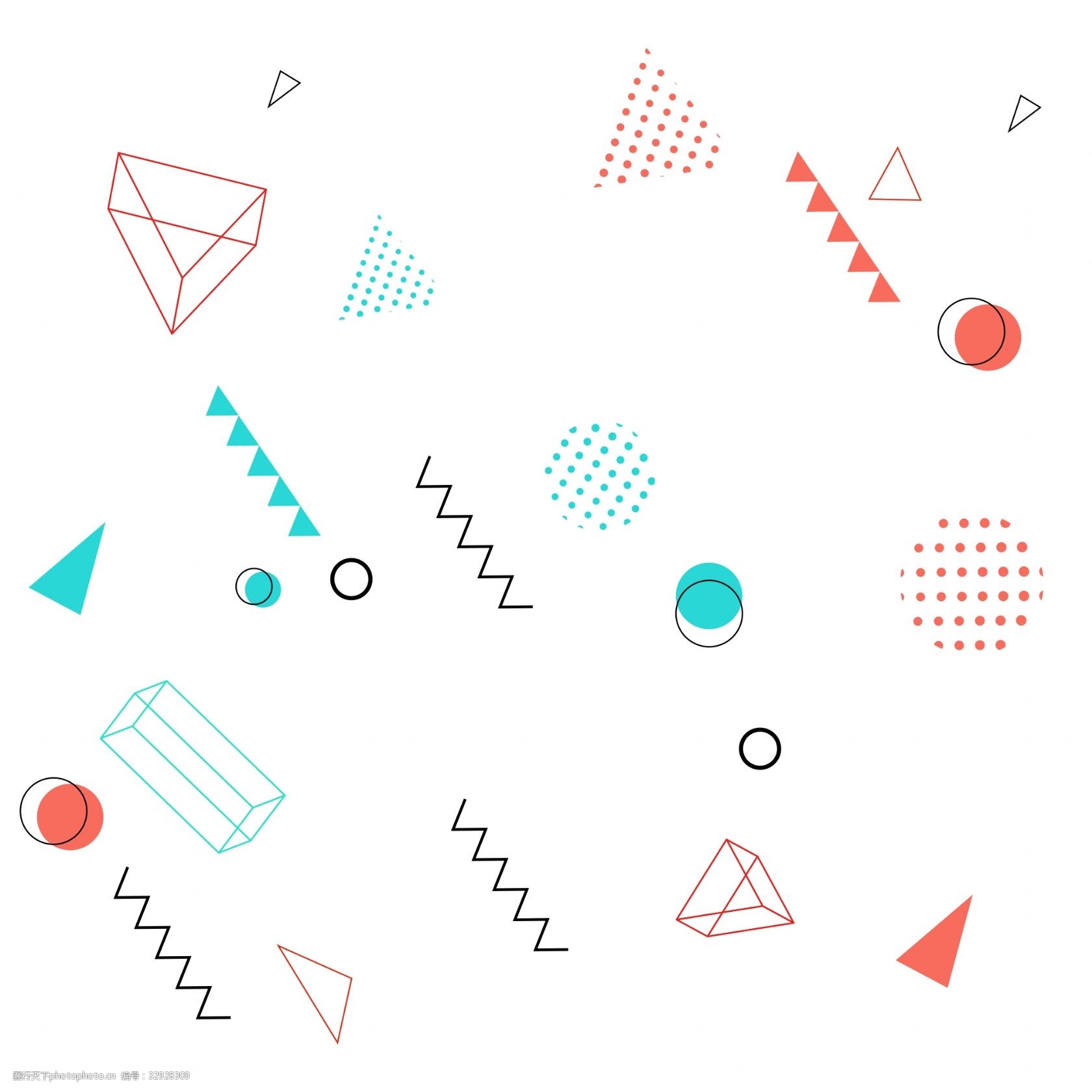 简约几何图案孟菲斯免抠