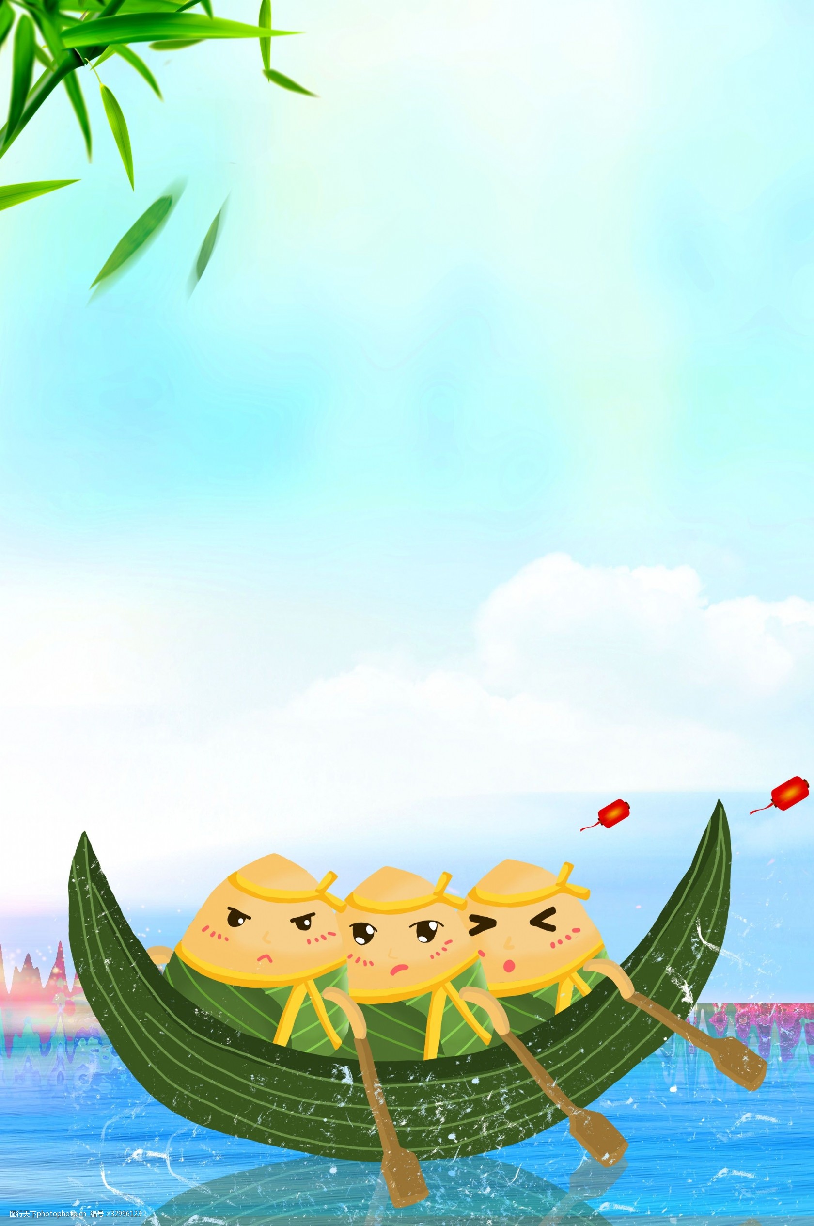 浓情端午节赛龙舟背景模板