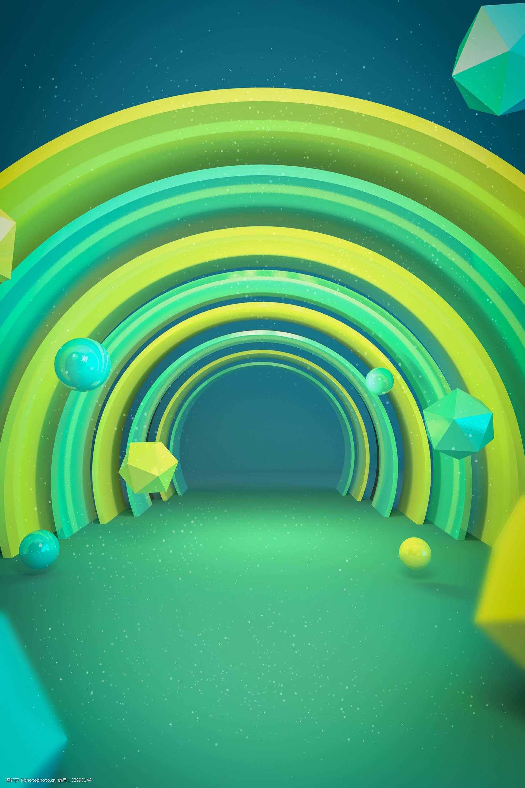 c4d 卡通 圆形 通道 宣传 背景 空间 立体 3d