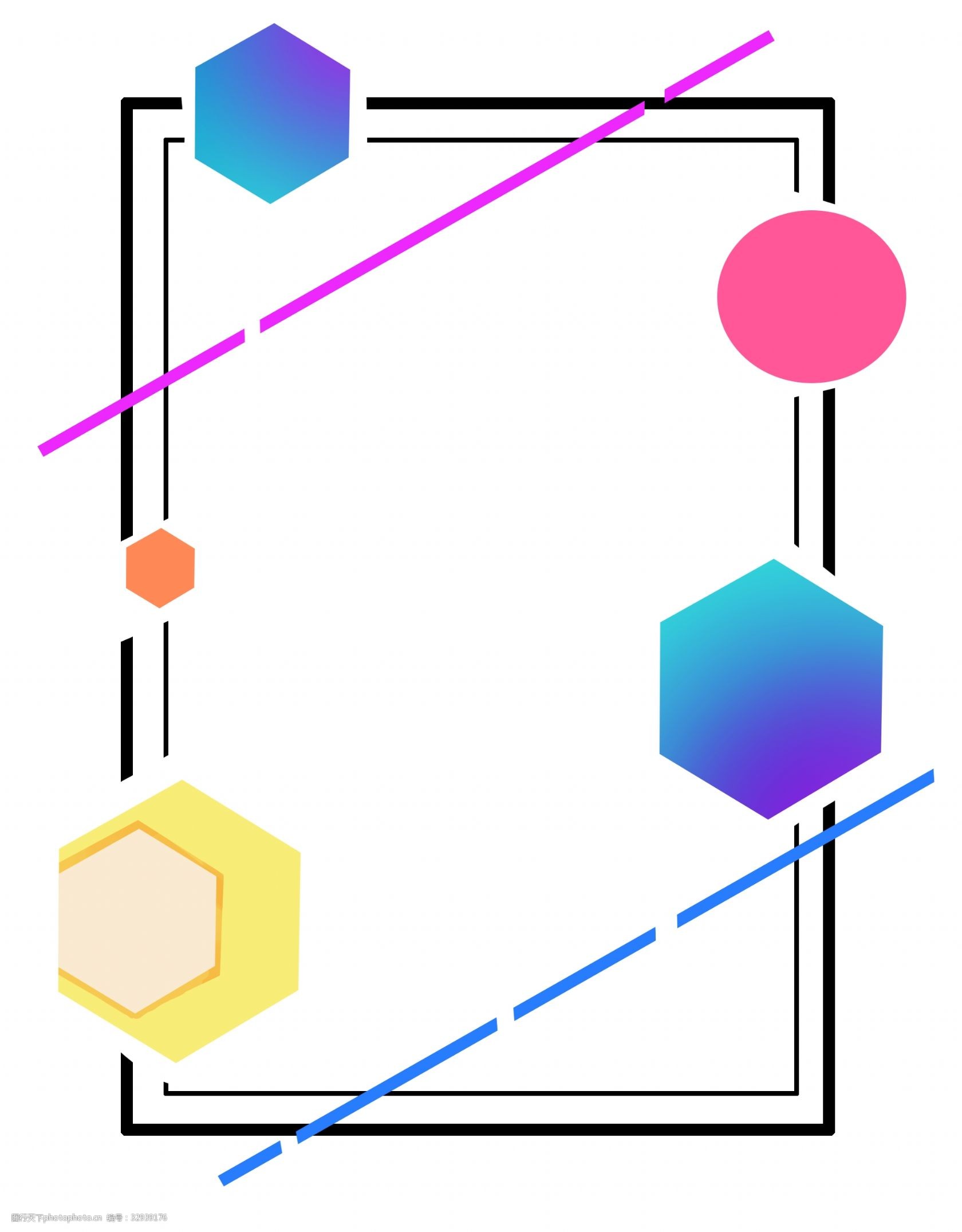 孟菲斯风格几何线性边框