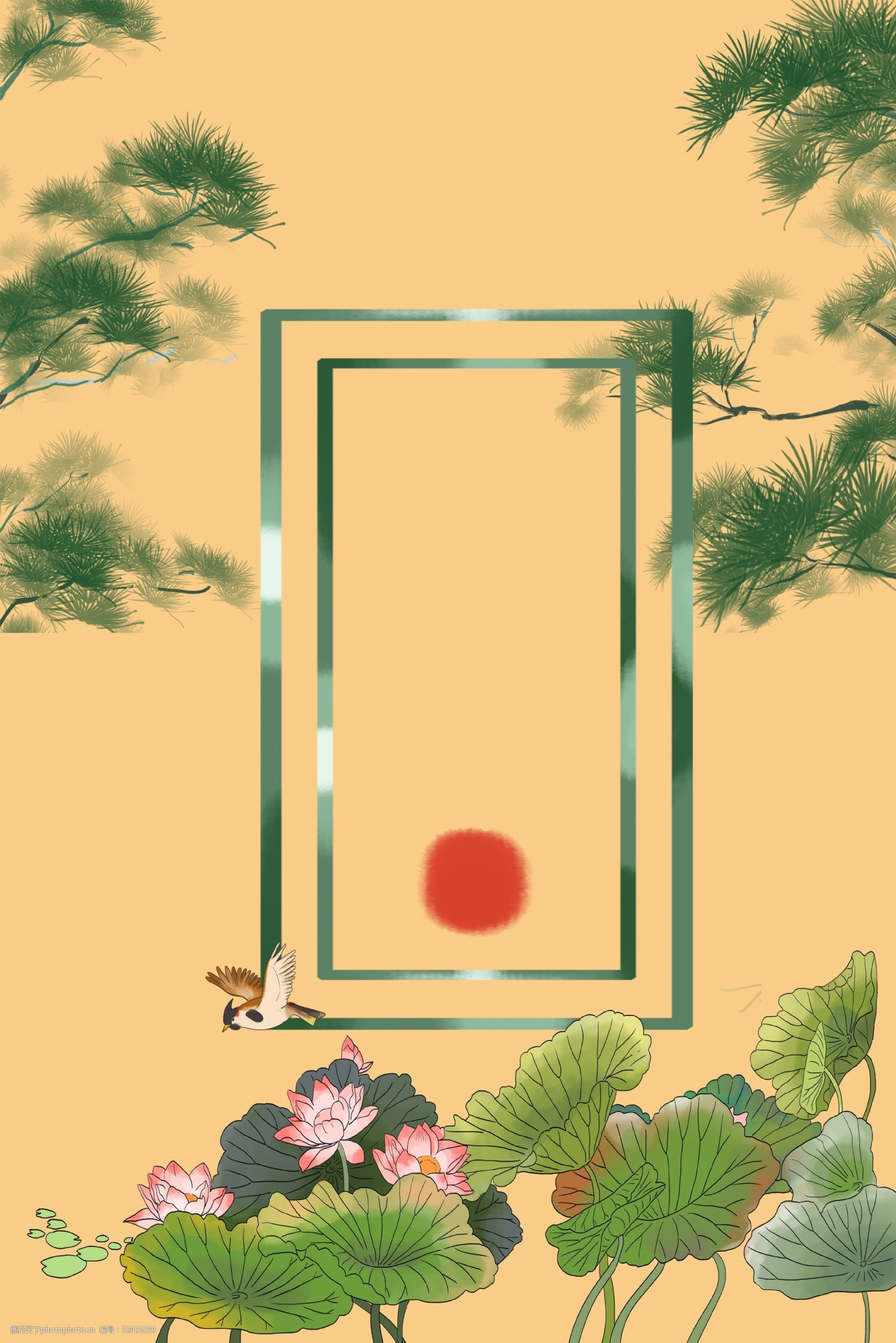 复古风黄色背景banner海报