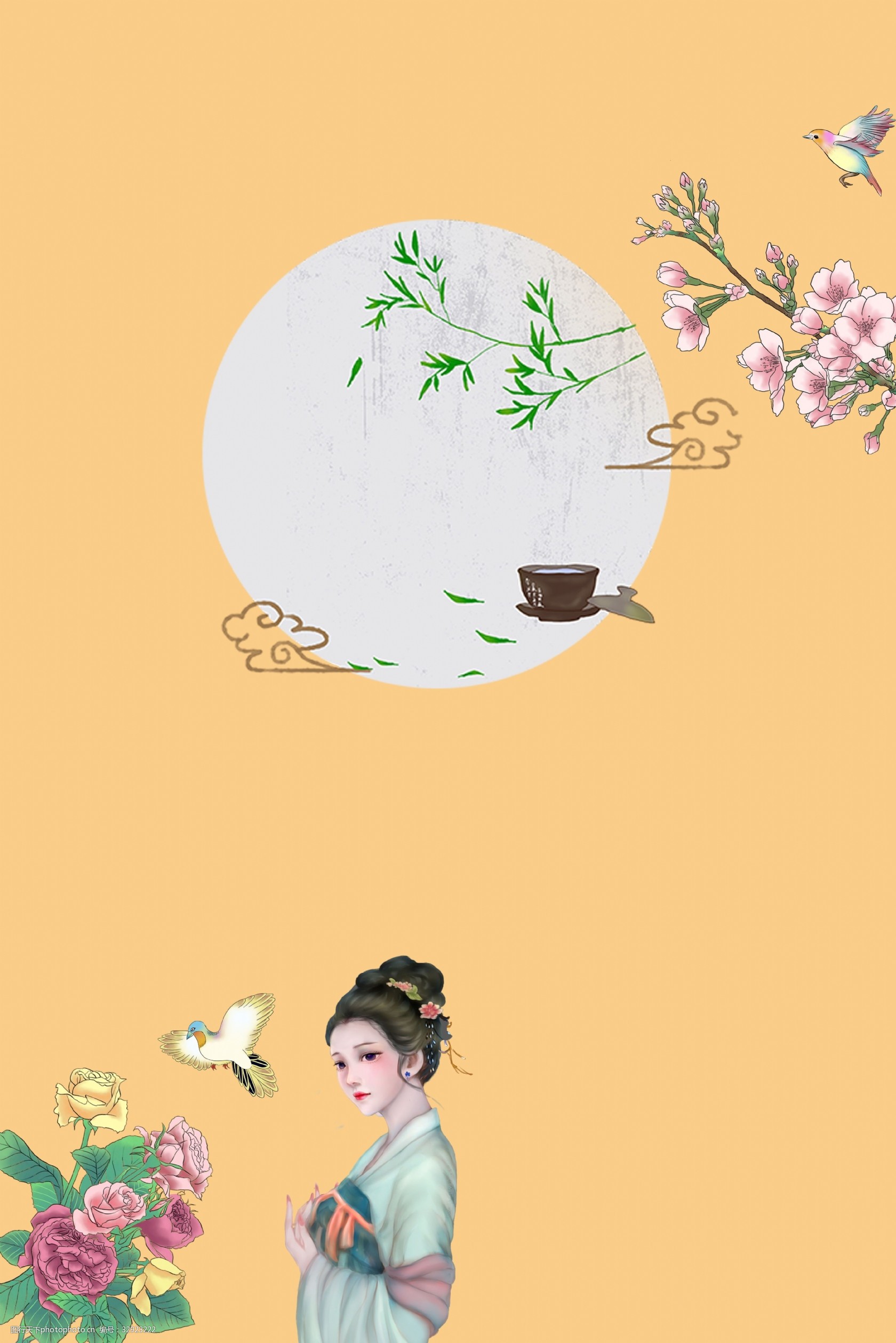 复古风黄色背景banner海报