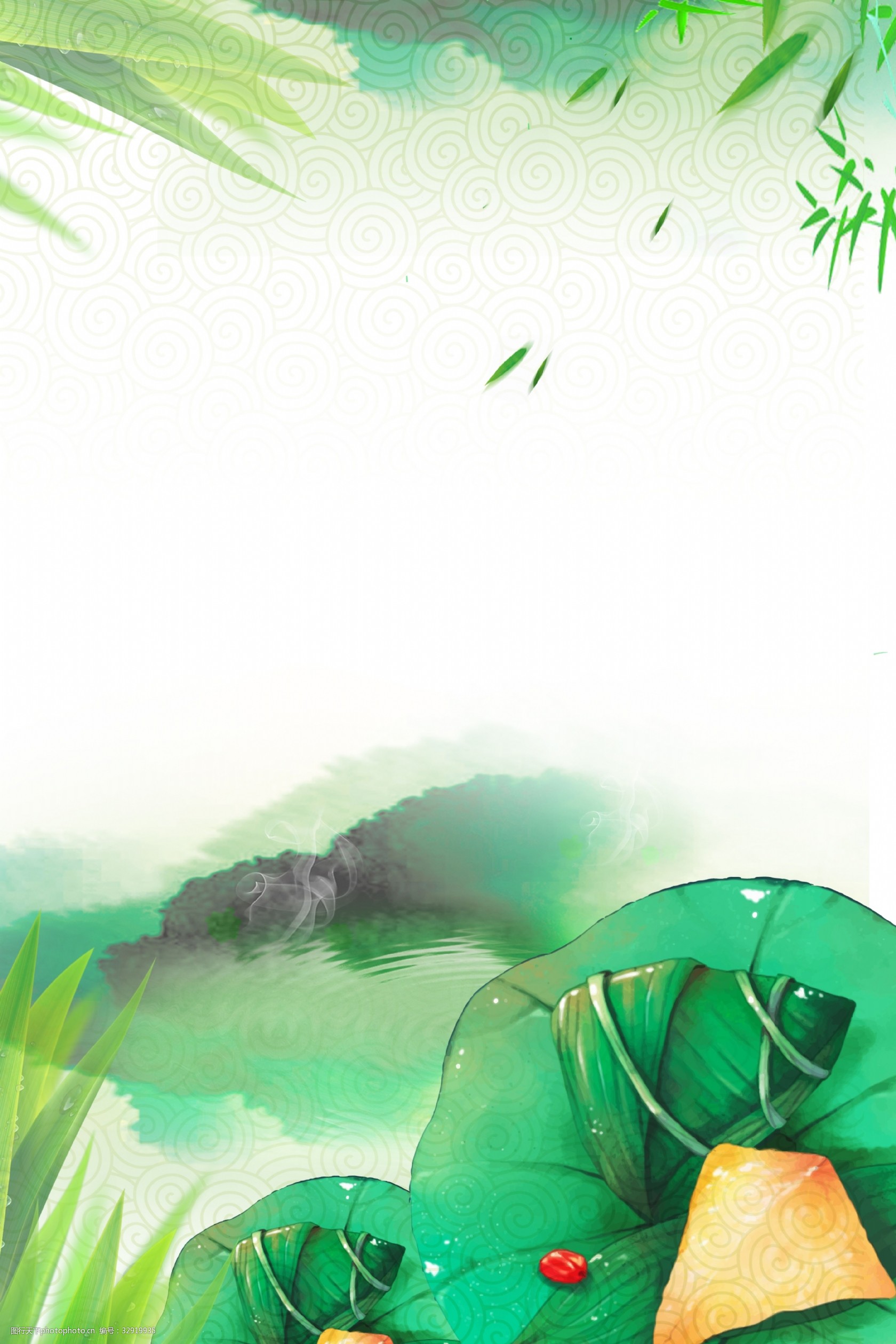 端午卡通主题背景 扁平 简约 文艺 清新 卡通 端午节 主题 背景