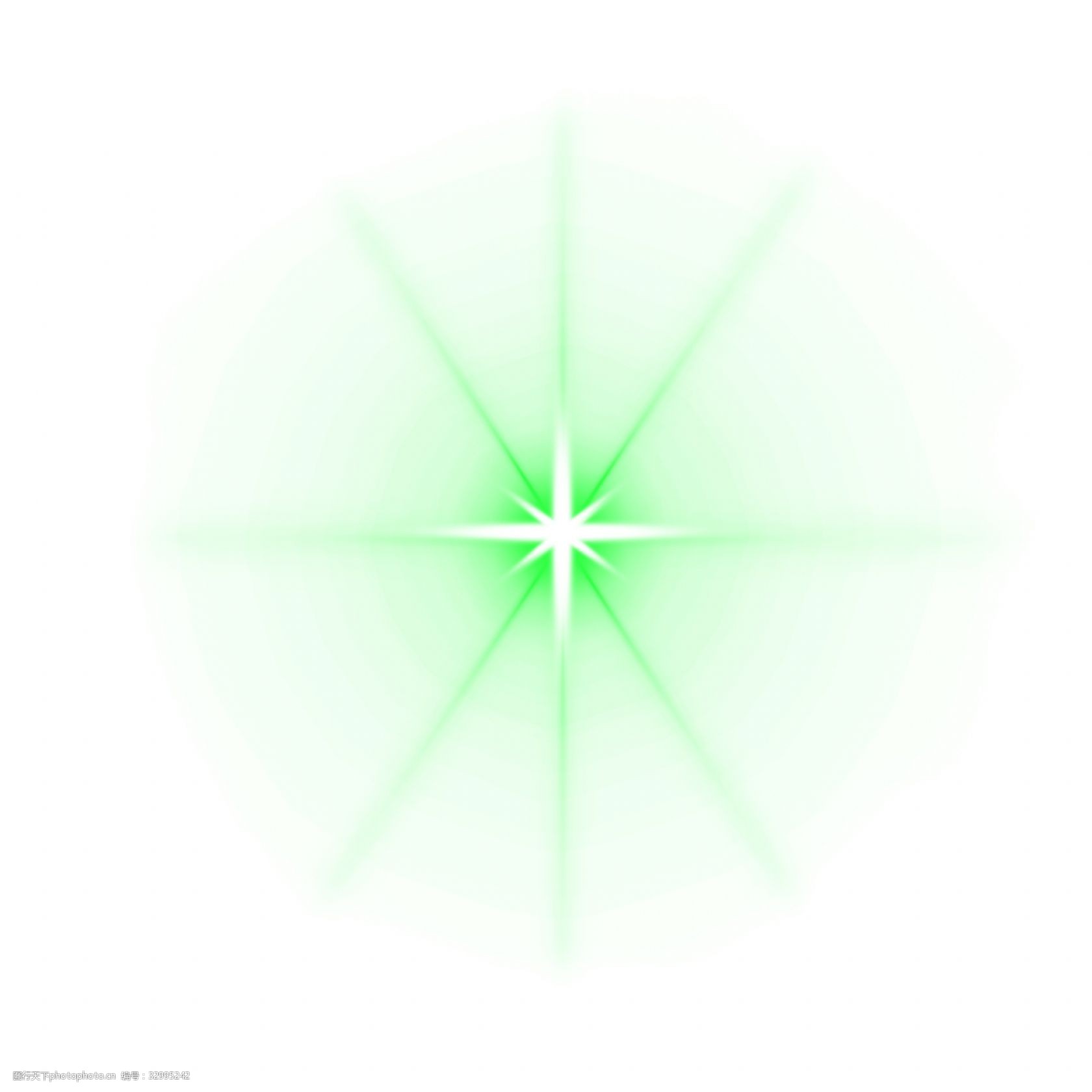 绿色光效psd透明底