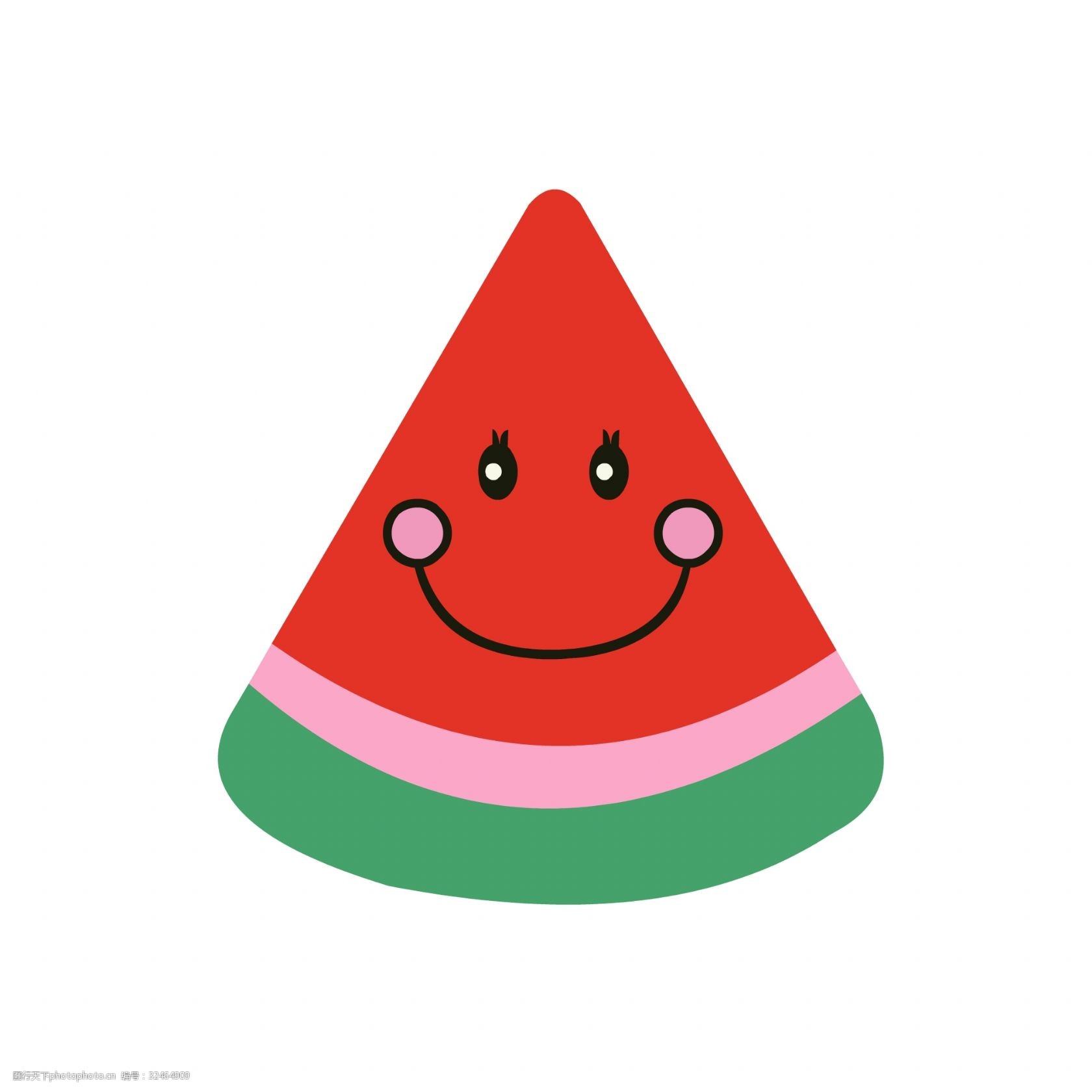 手绘可爱卡通水果笑脸