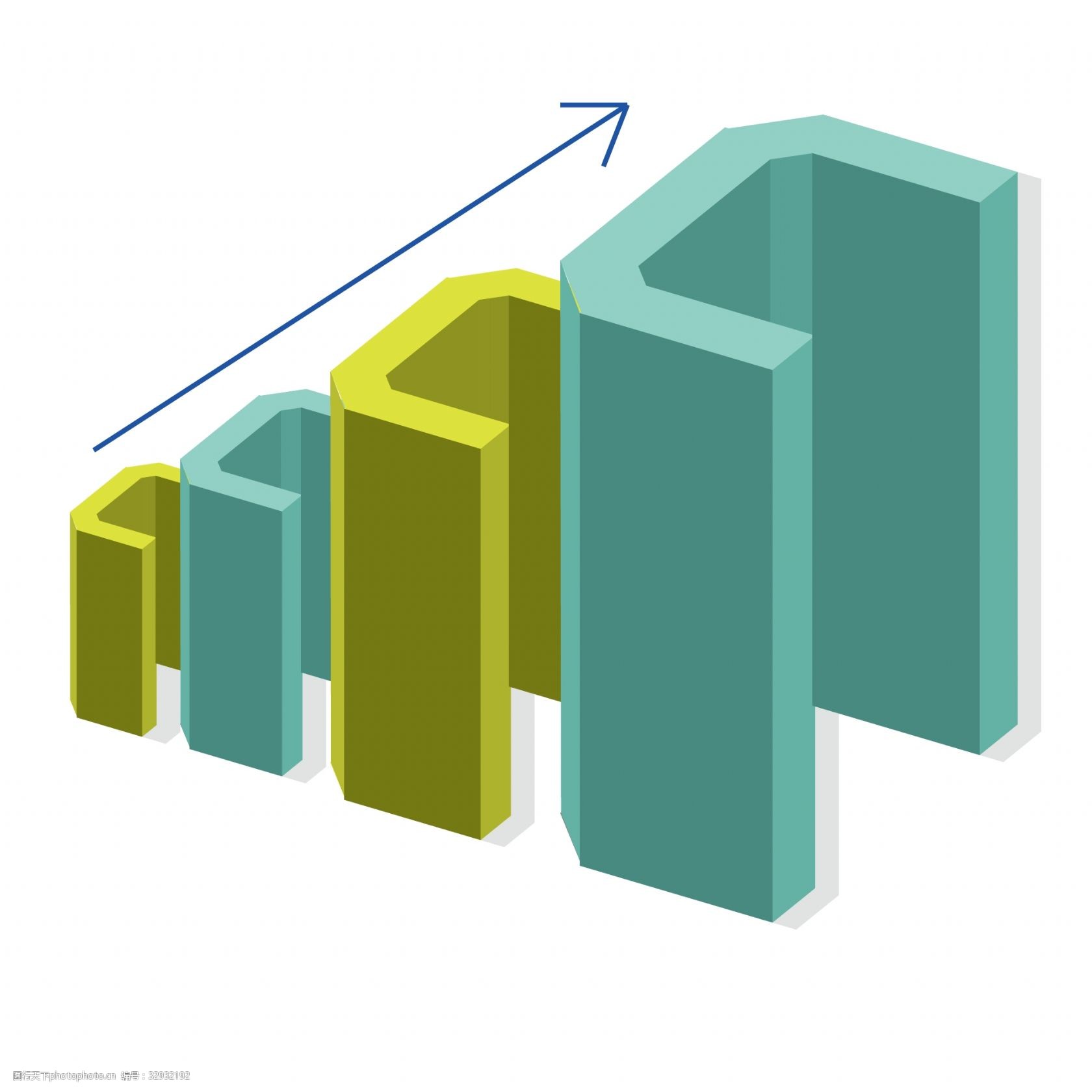 c形柱状图ppt插画图片-图行天下图库