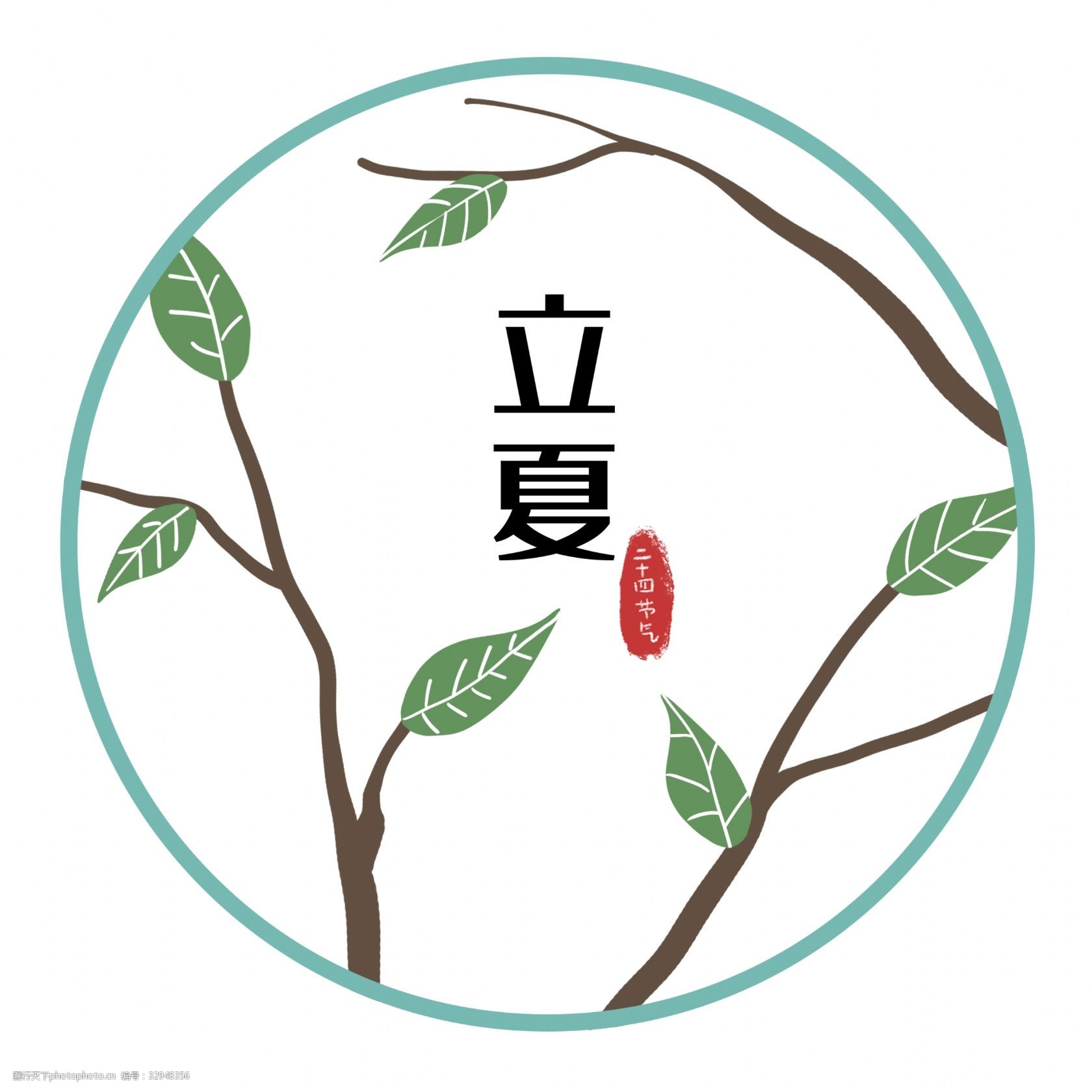 二十四节气立夏边框装饰图