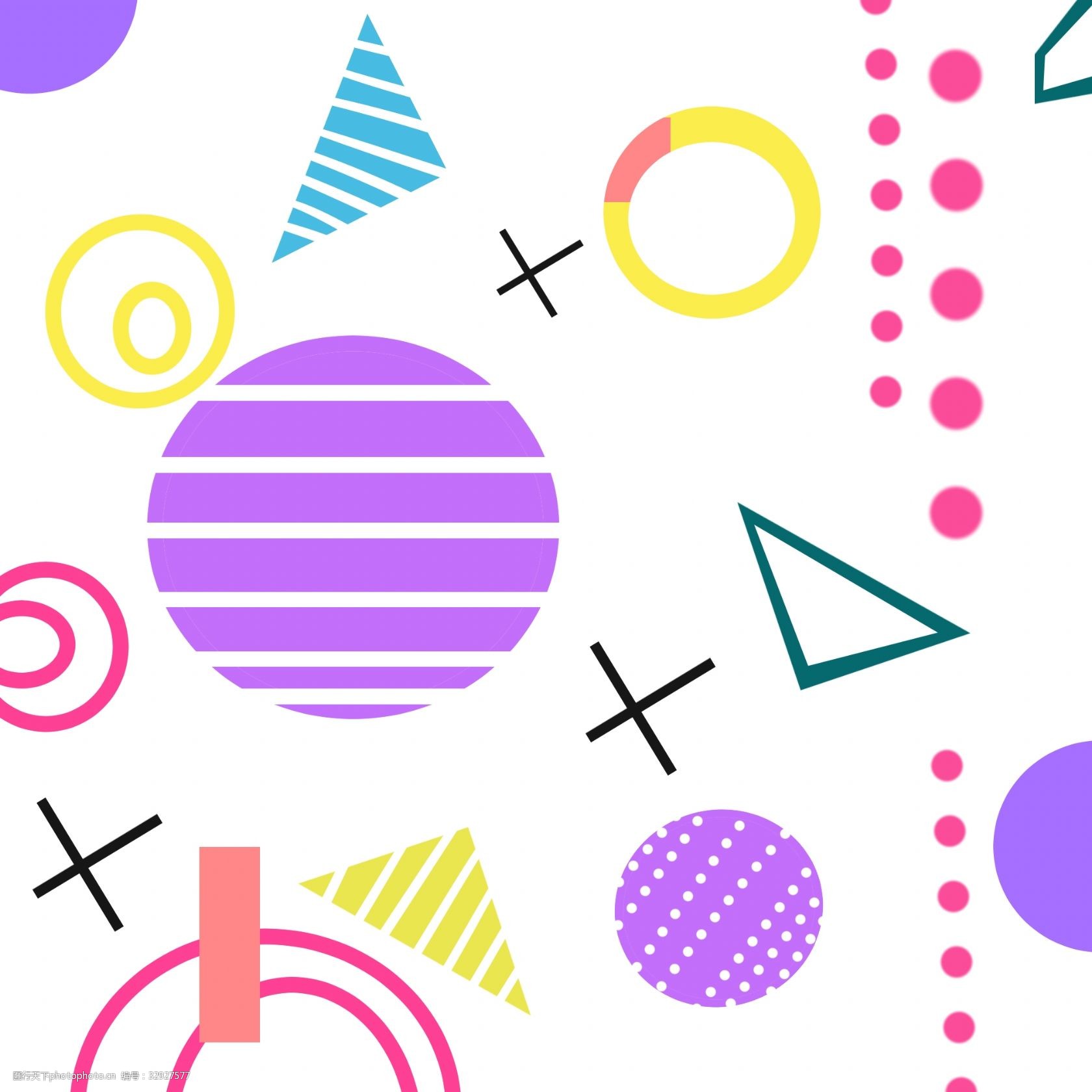 孟菲斯灵动波普底纹插画