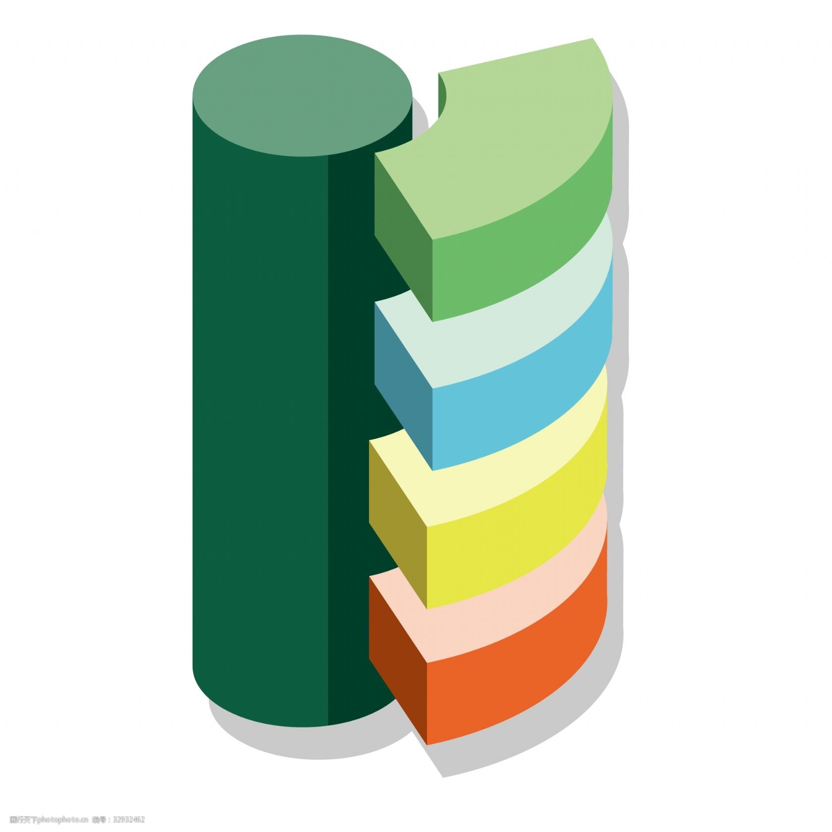 ppt扇形切片图表插画