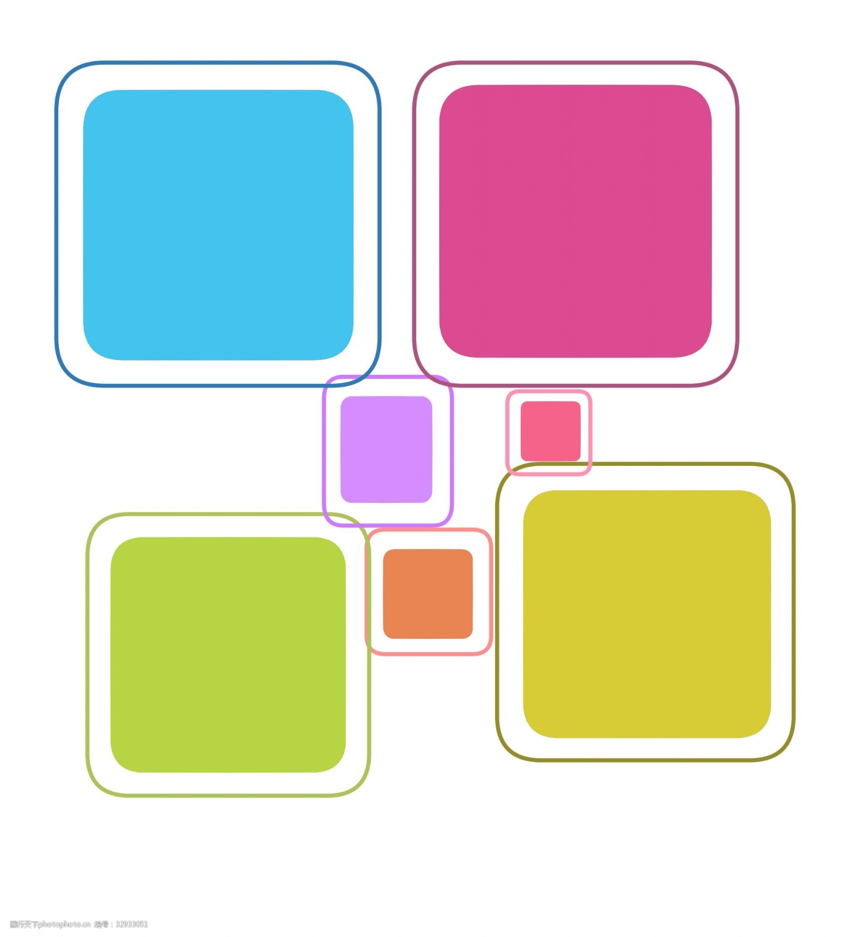 五彩的ppt装饰目录插画