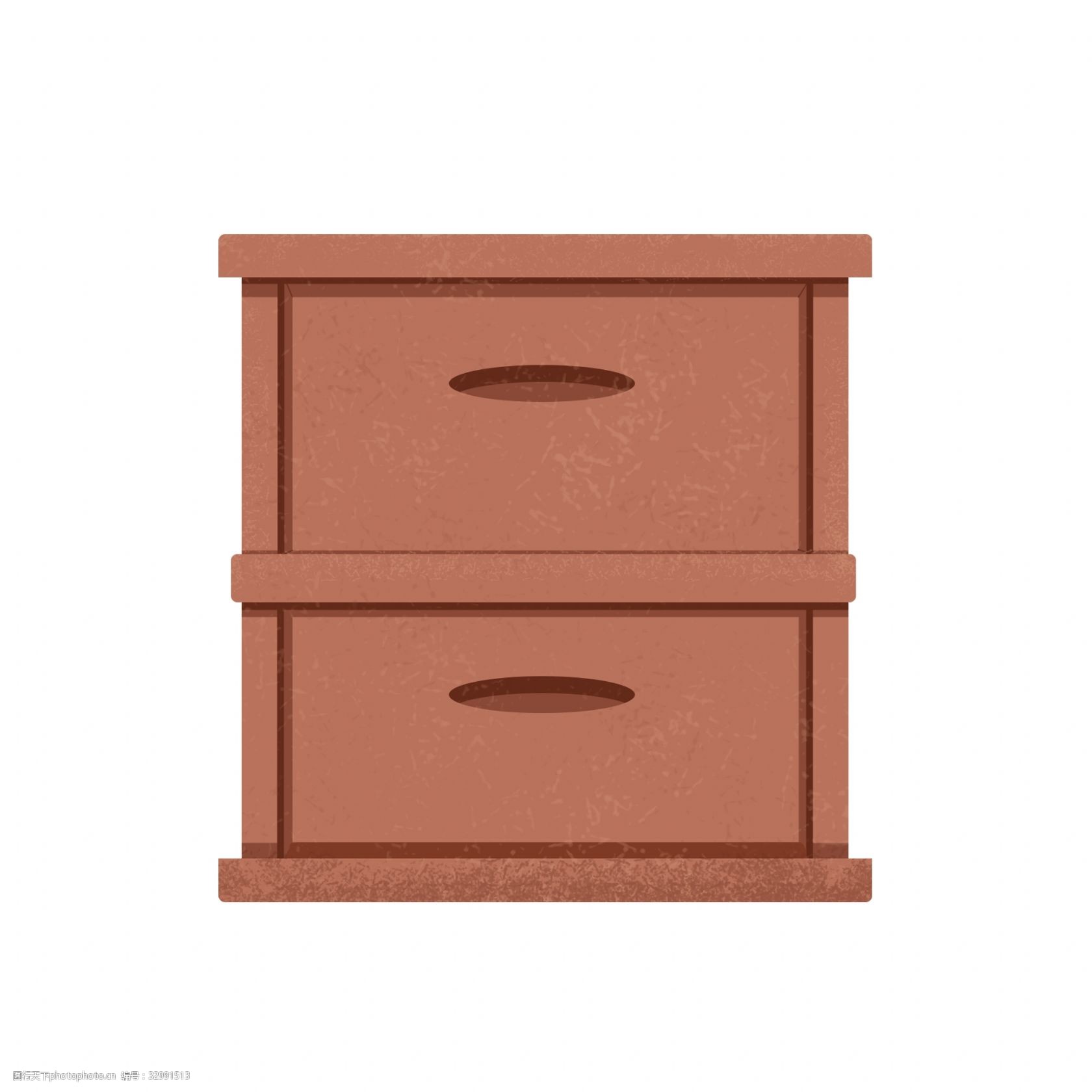 小型木质床头柜插画 小型柜子 木质立柜 床头柜 家具 精美的家具 卡通