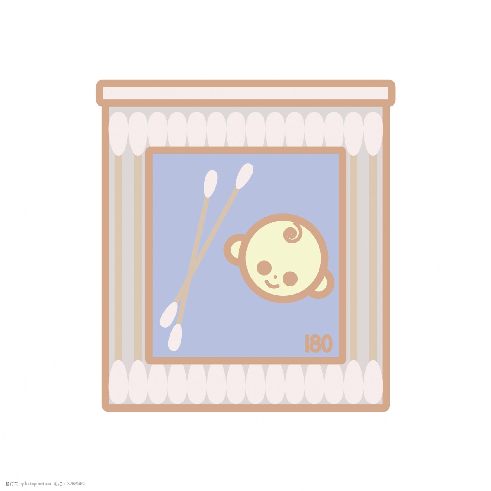 关键词:婴儿用品棉签插画 白色的棉签 卡通插画 婴儿用品 婴儿产品