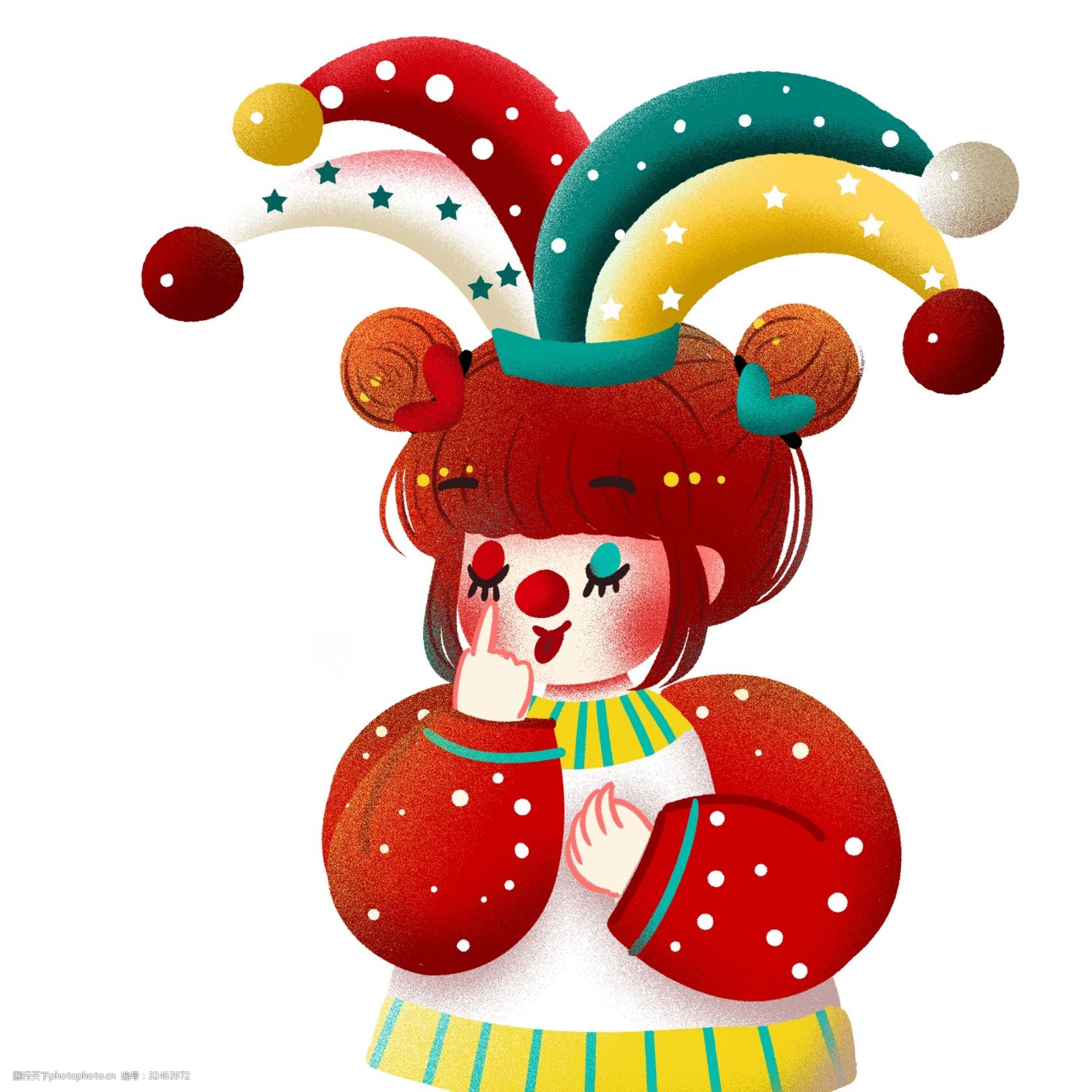 关键词:彩绘可爱小丑女孩 彩绘 卡通 可爱 人物 女孩 小丑 愚人节