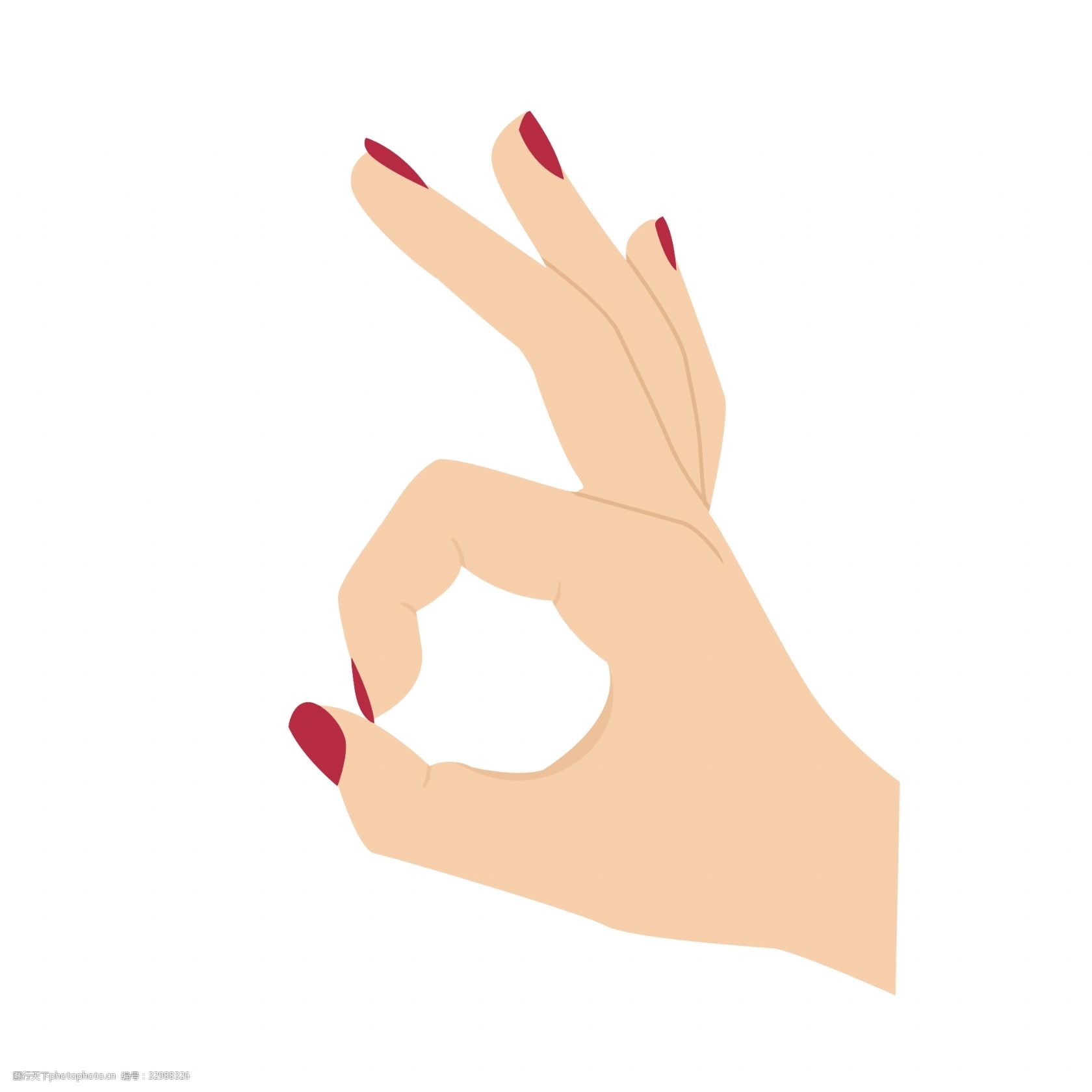 卡通的ok手势插画