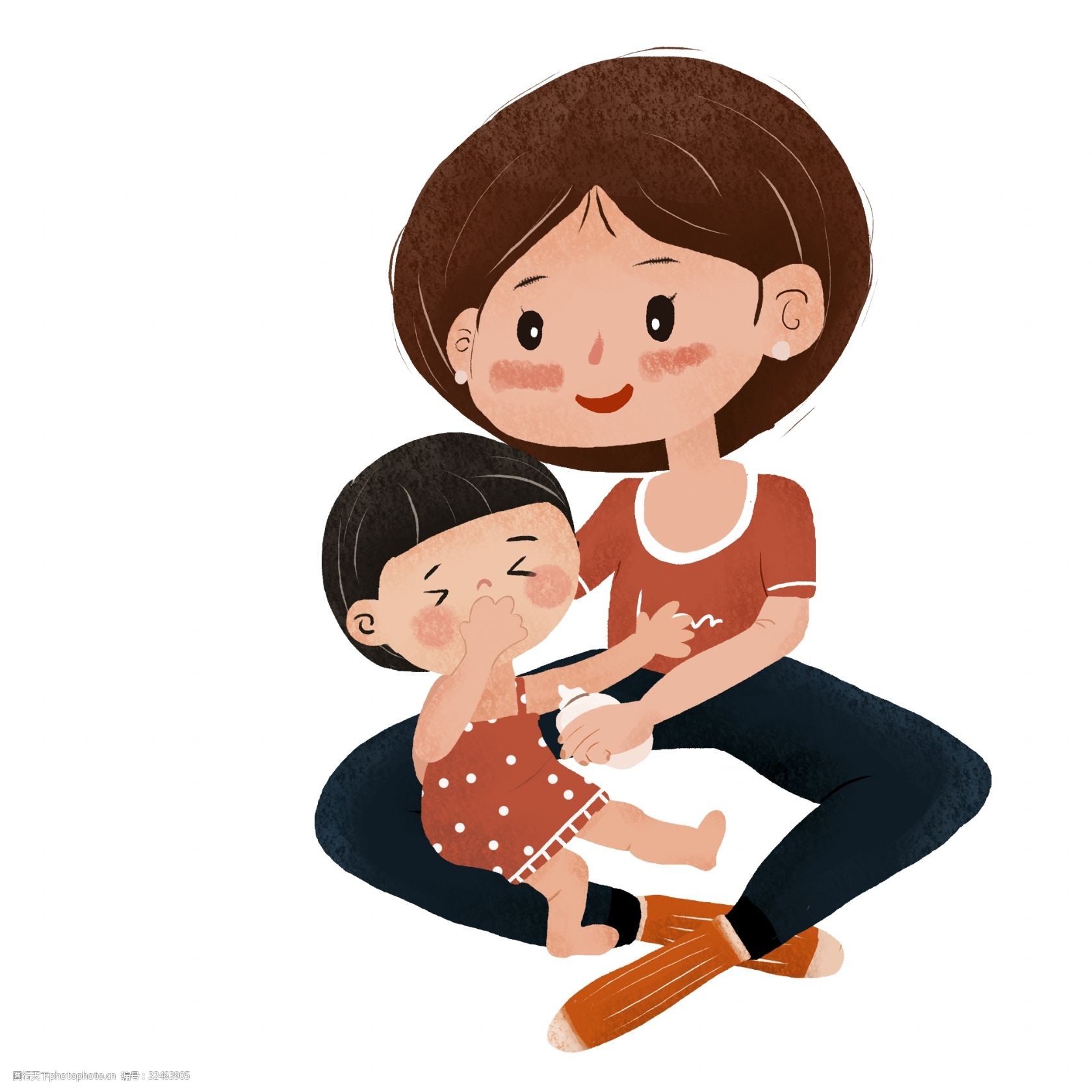 关键词:母亲和小宝宝手绘人物设计 卡通 插画 母亲节 母亲 小宝宝