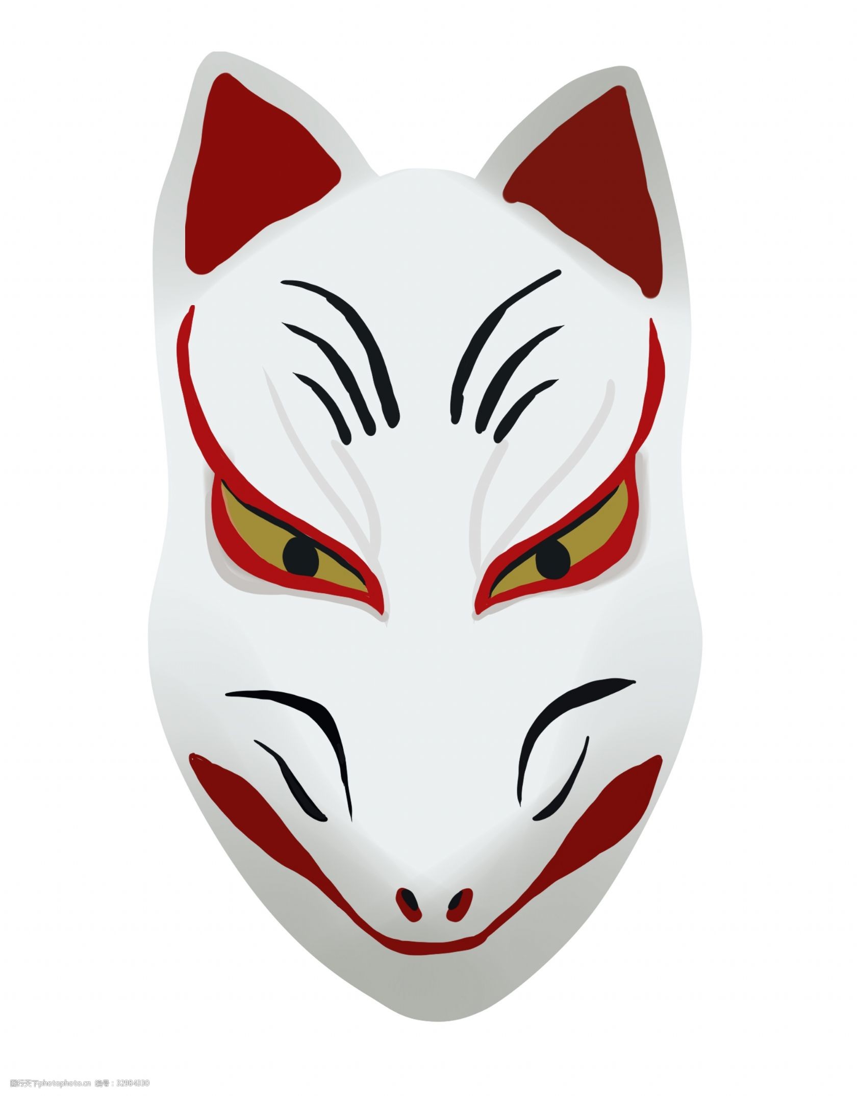 面具狐狸涂色设计图片图片