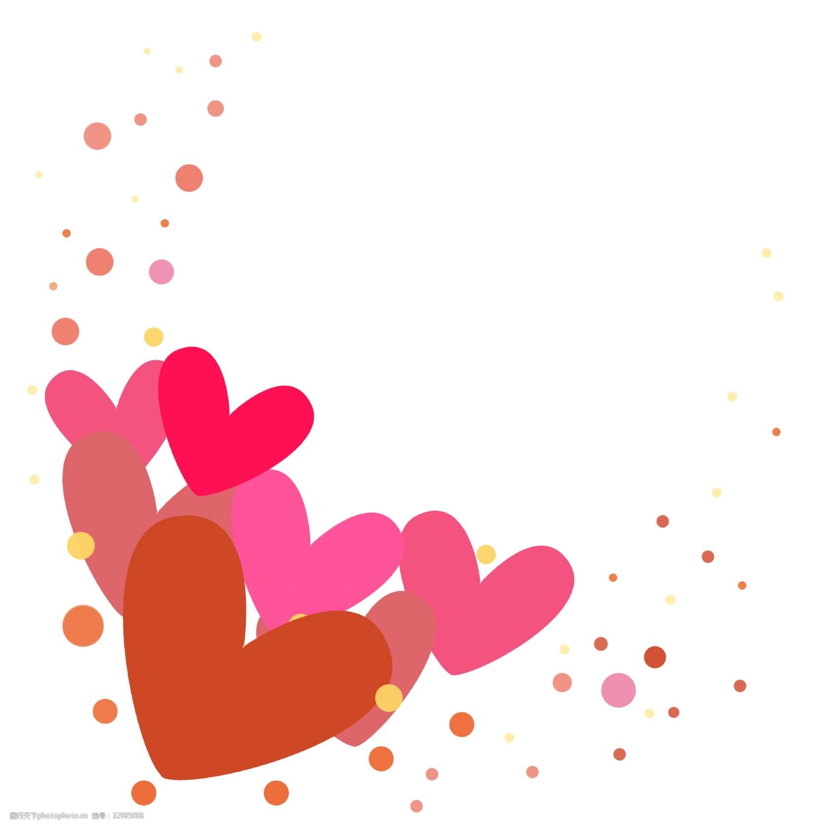 爱心装饰红色插画