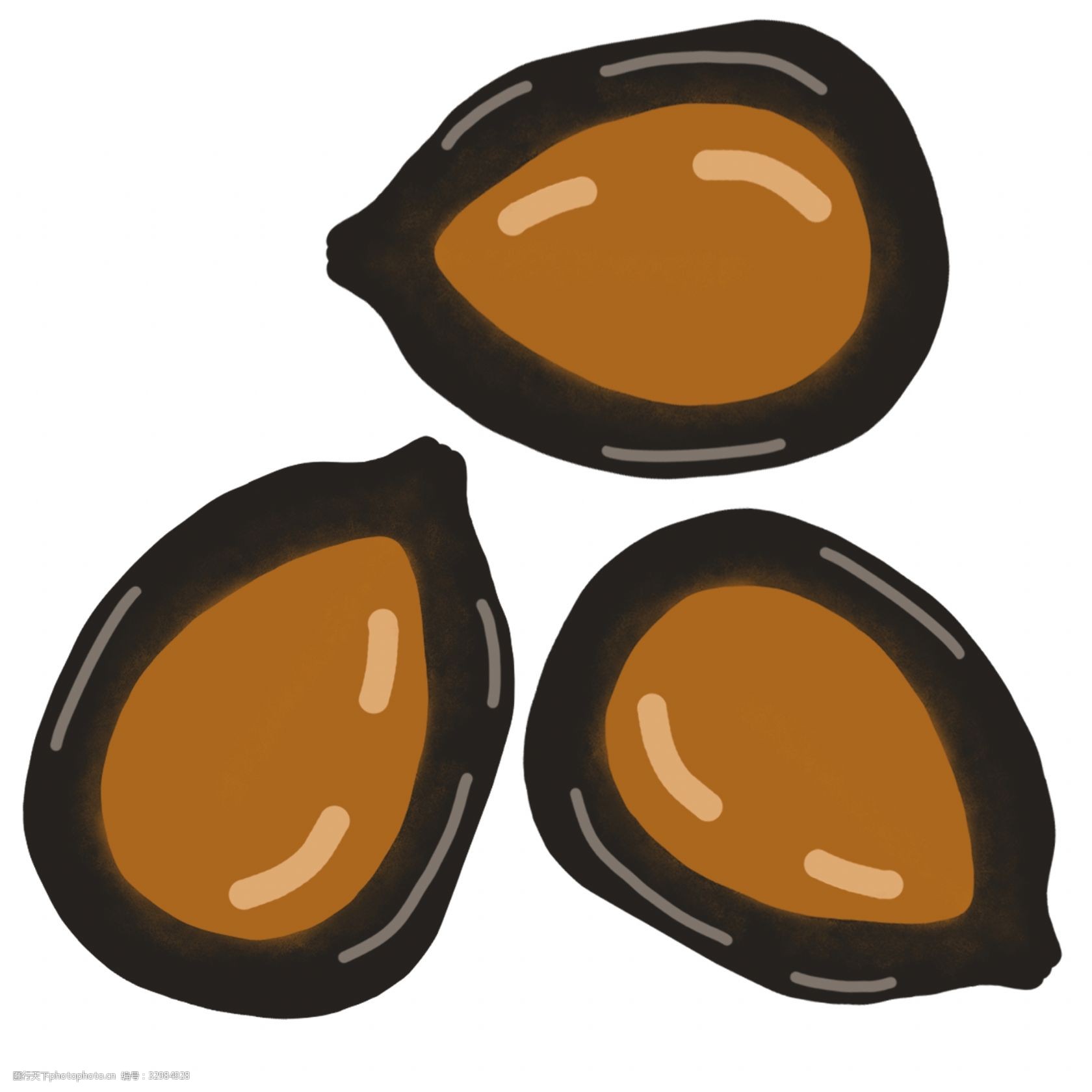 关键词:坚果黑瓜子的插画 黑瓜子坚果 卡通插画 坚果插画 零食坚果