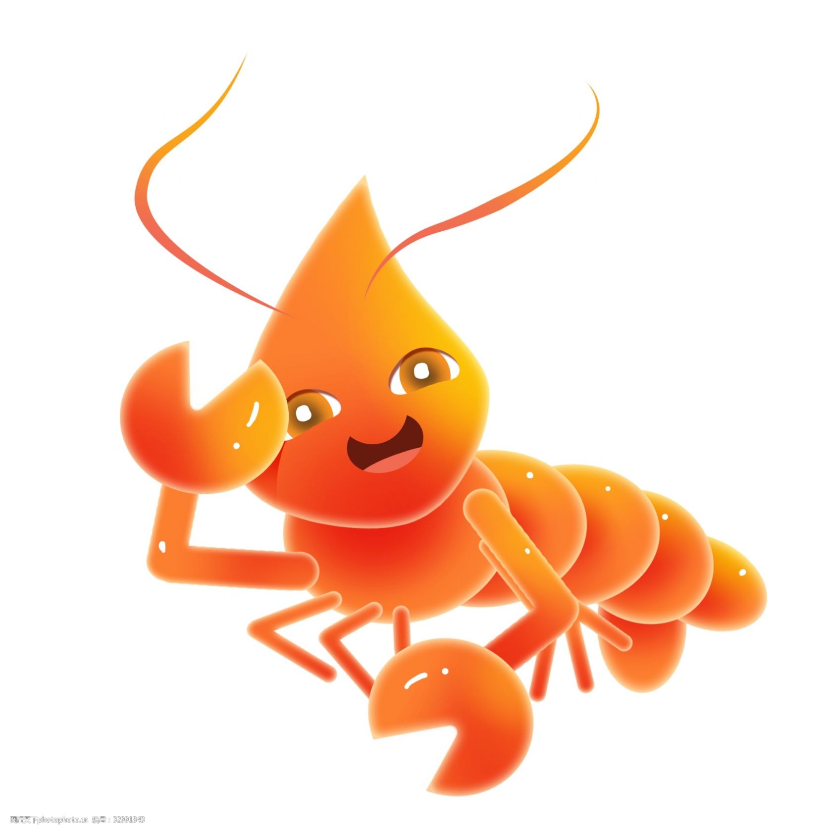龙虾 海鲜 大虾 哭泣的龙虾 一只龙虾 可爱的龙虾 橙色龙虾 卡通龙虾