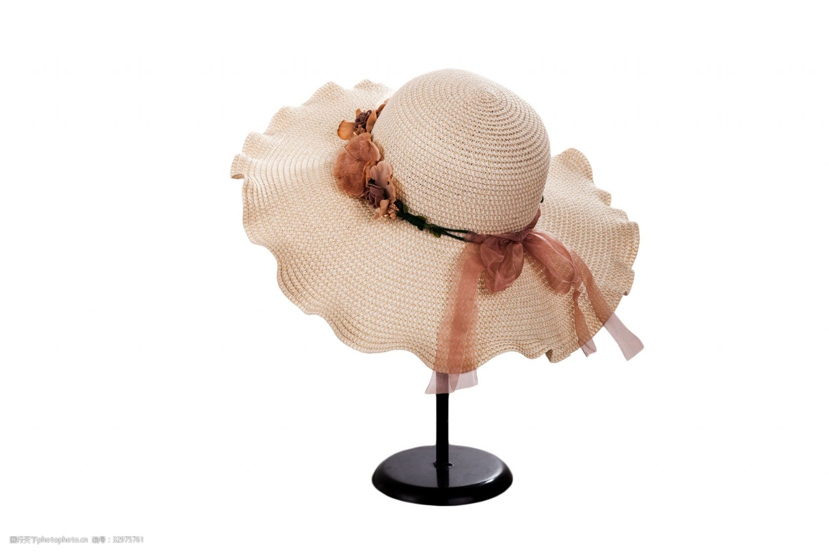 关键词:优雅大气的米白色太阳遮阳帽 巧克力色的丝带 可爱的帽子 漂亮