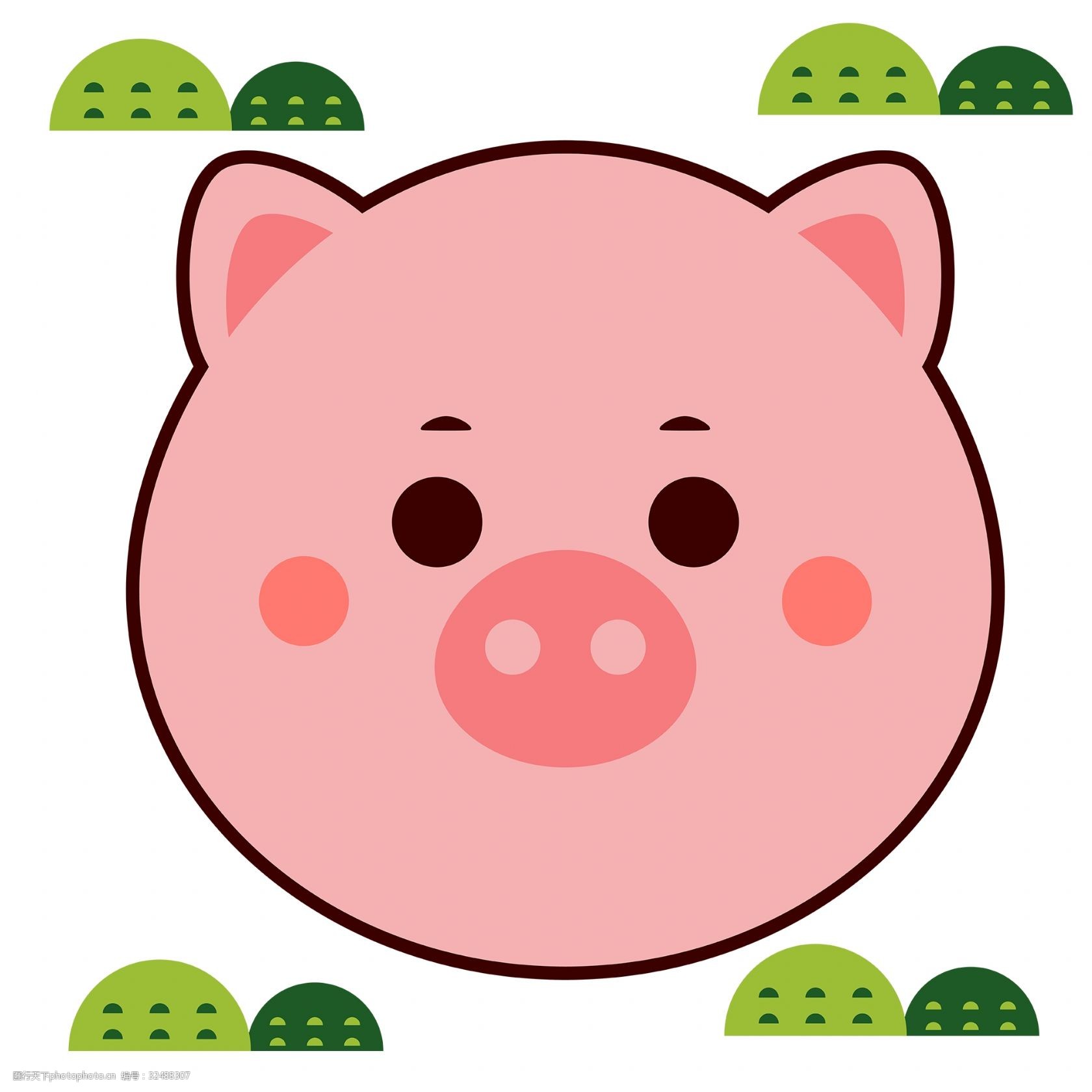 猪猪卡通头像素材 原创 矢量 ai 卡通 创意 可爱 动物 猪猪 猪头