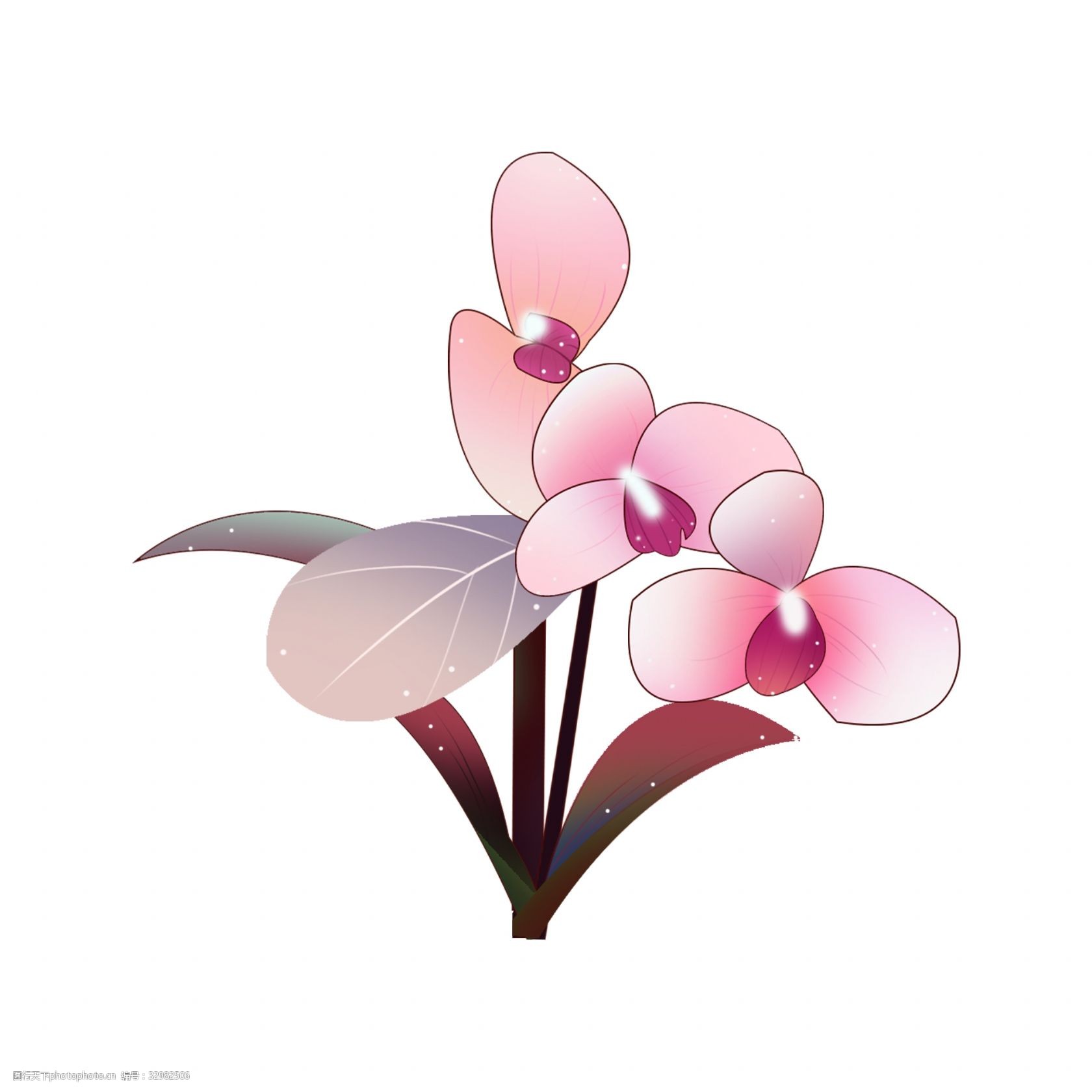 粉色花朵卡通插画