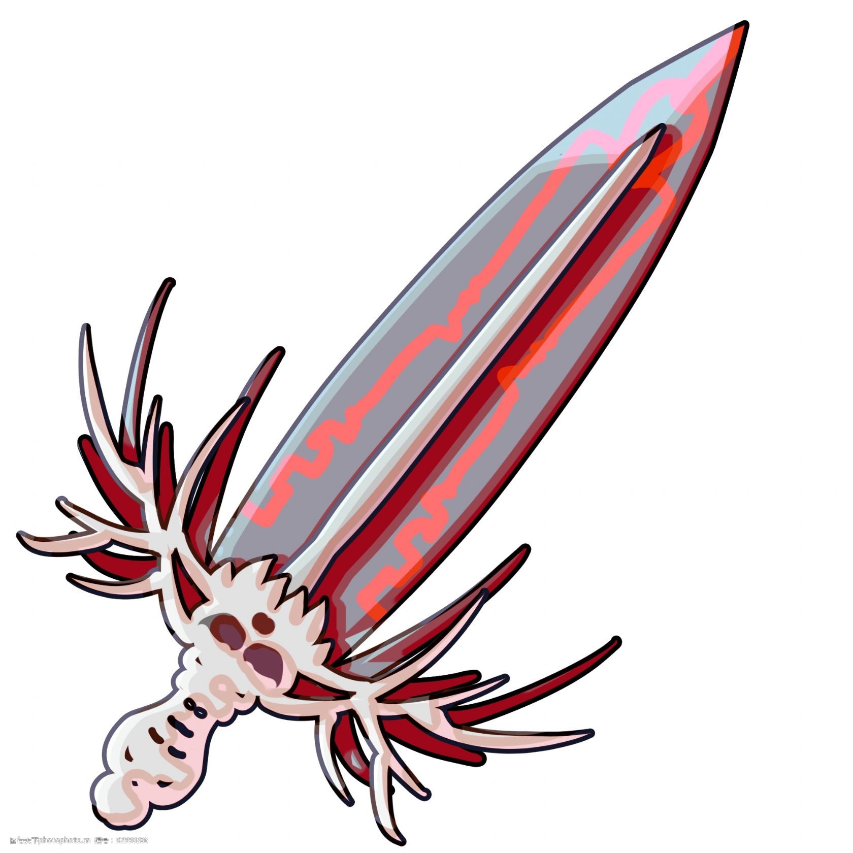 红色的宝剑装饰插画