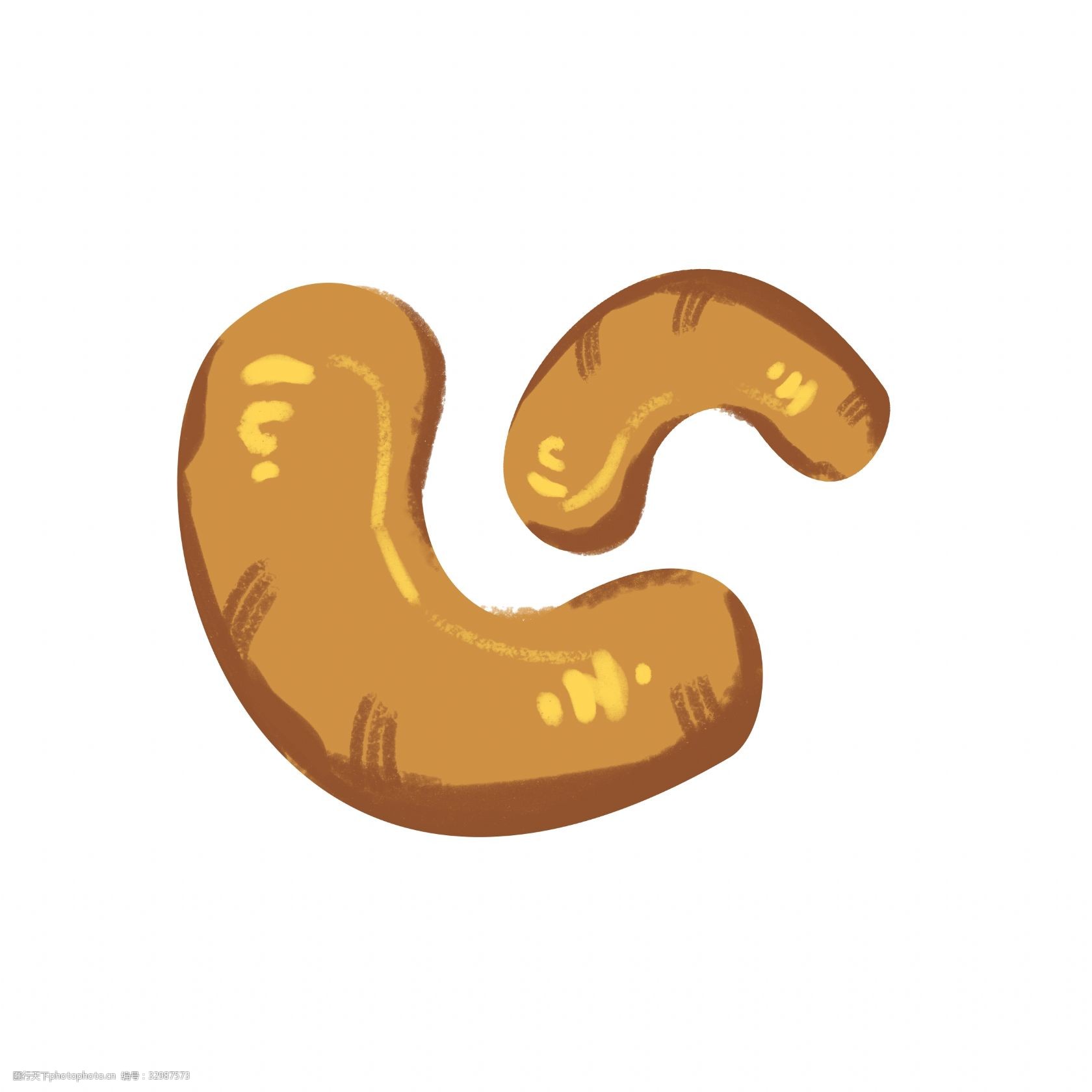 卡通黄色腰果插图