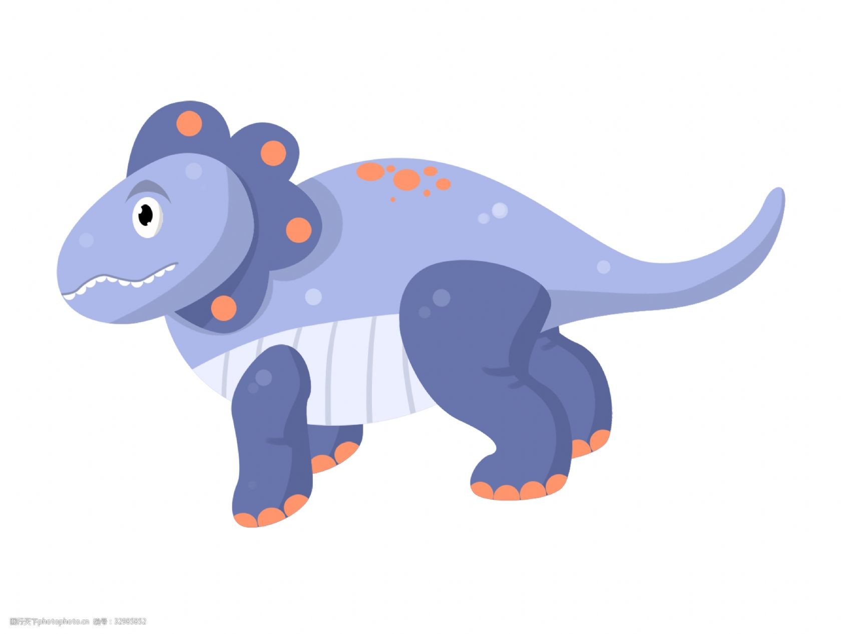 卡通蓝色剑龙插图