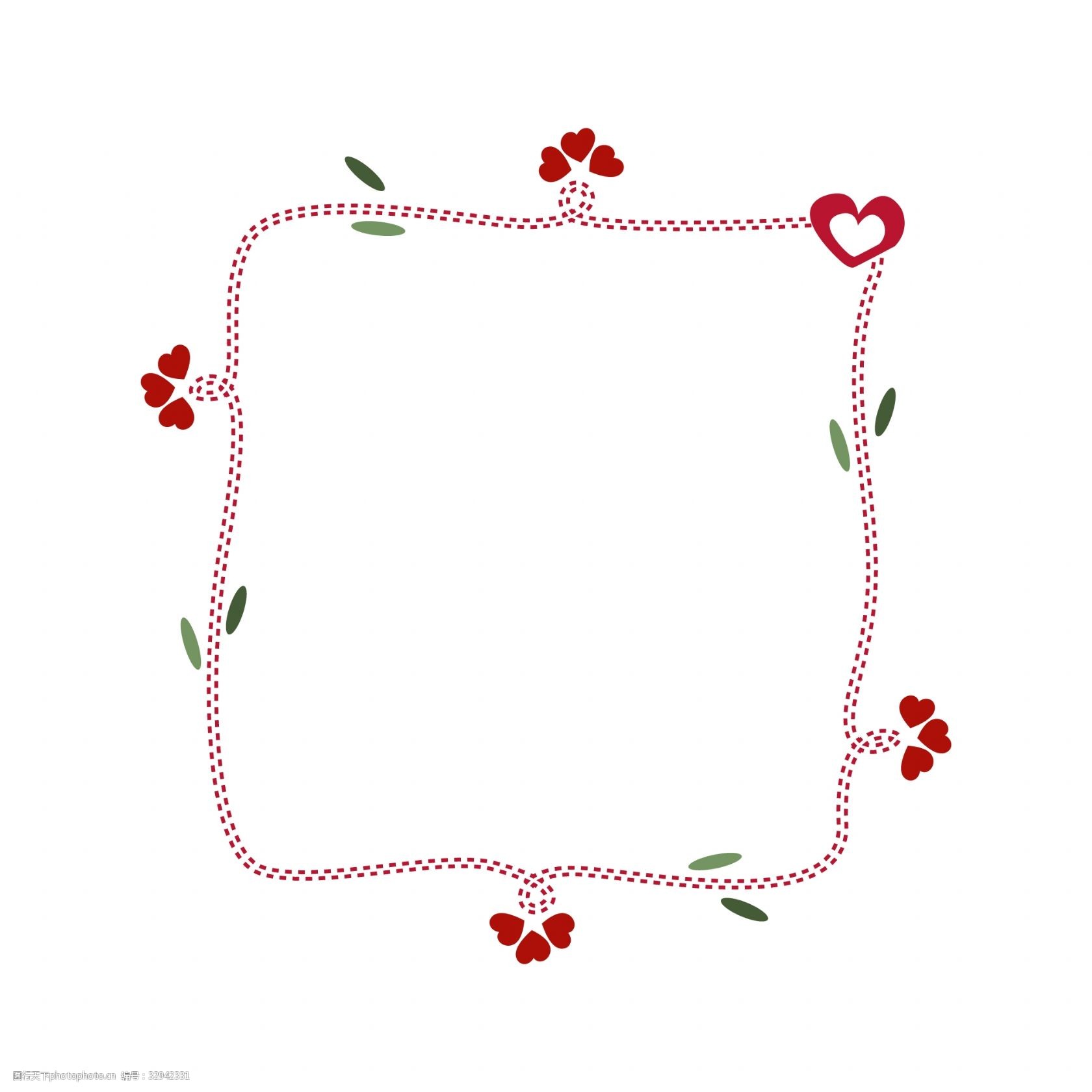 卡通插画 情人节边框 简易边框 边框插画 框架插画 漂亮的边框 爱心的