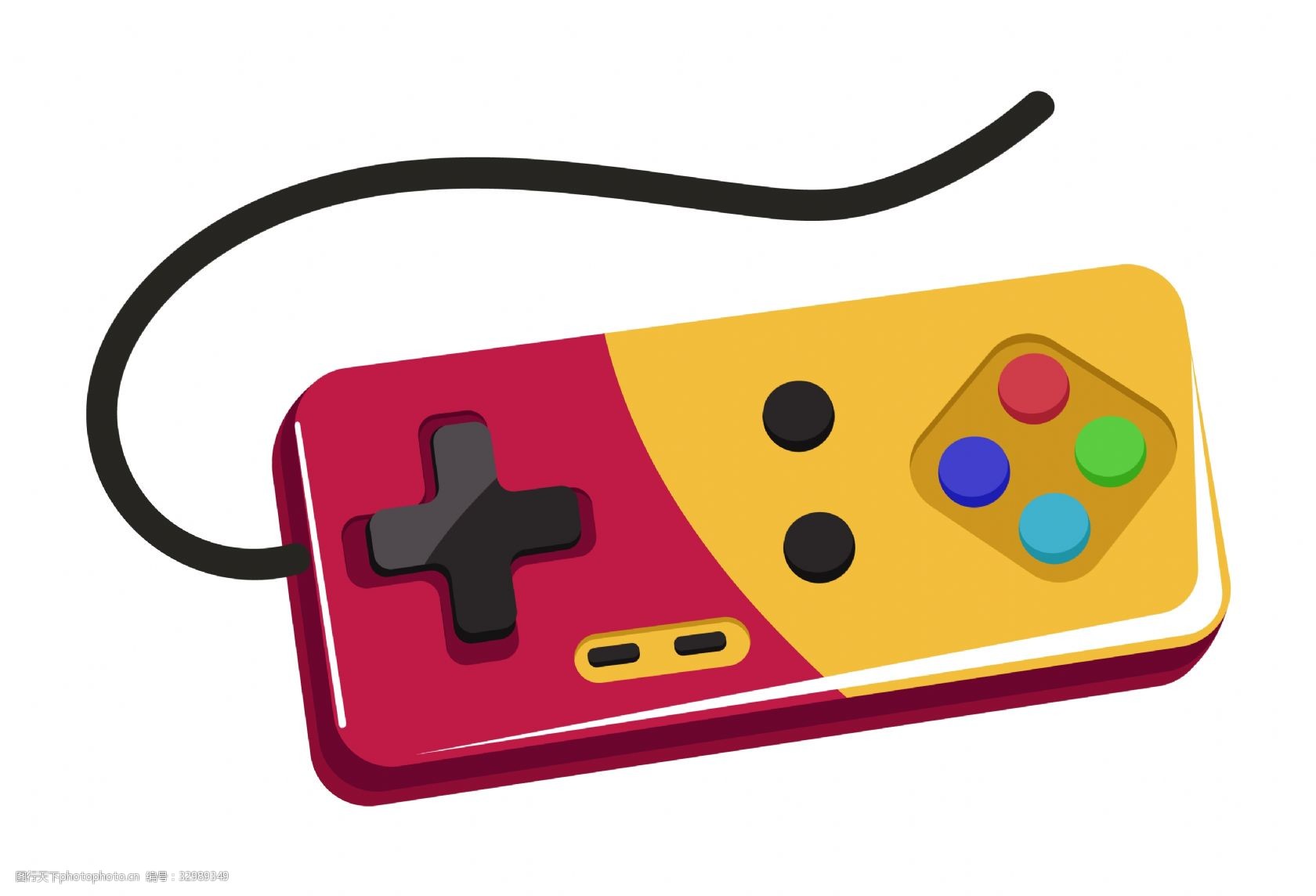 彩色的游戏手柄插画