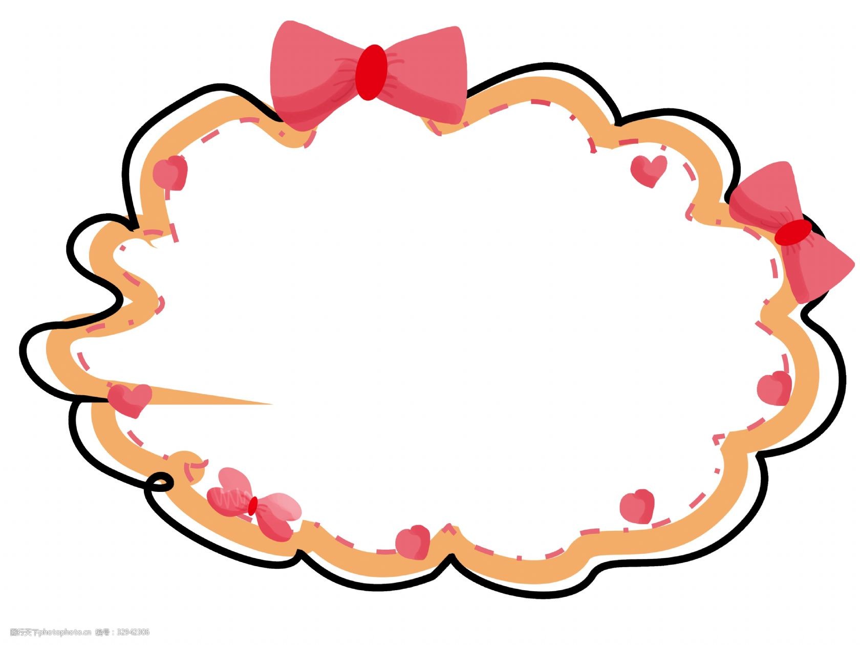 结边框的插画 蝴蝶结边框 卡通插画 边框插画 装饰边框 卡通边框 框架