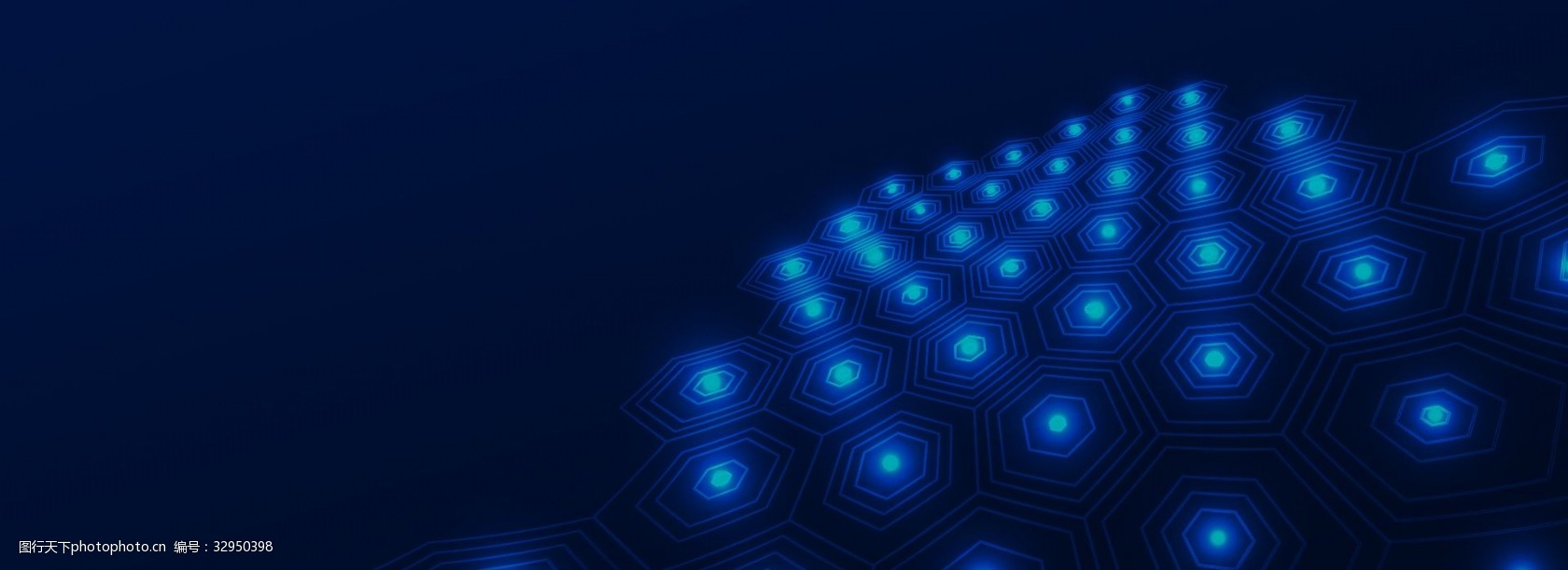蓝色商务科技大气banner背景