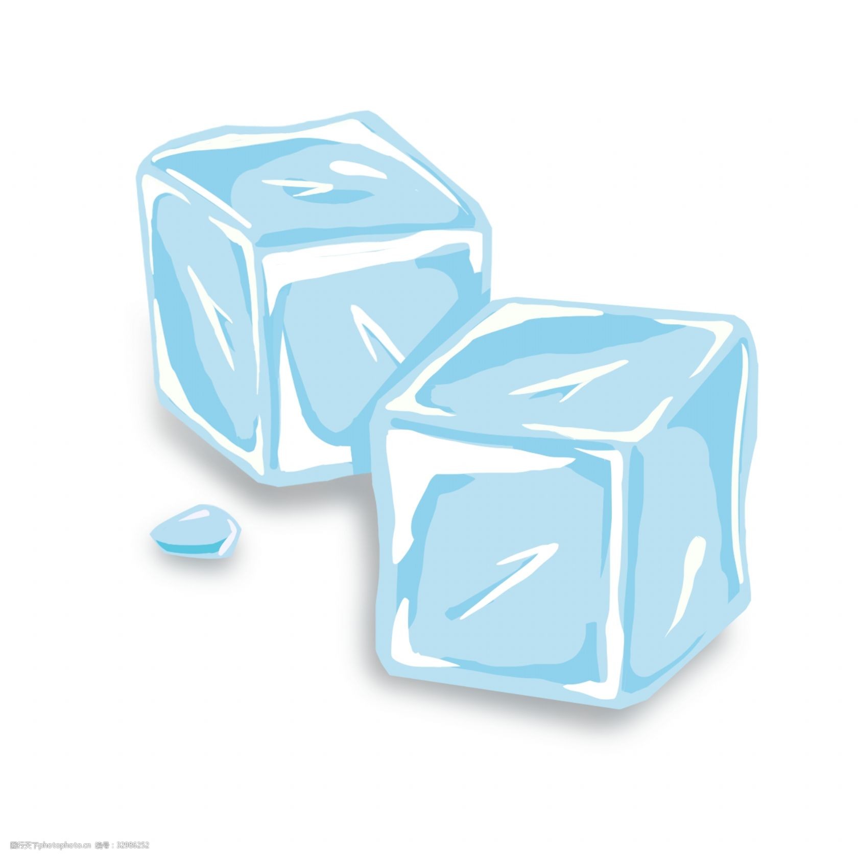两块蓝色冰块插图
