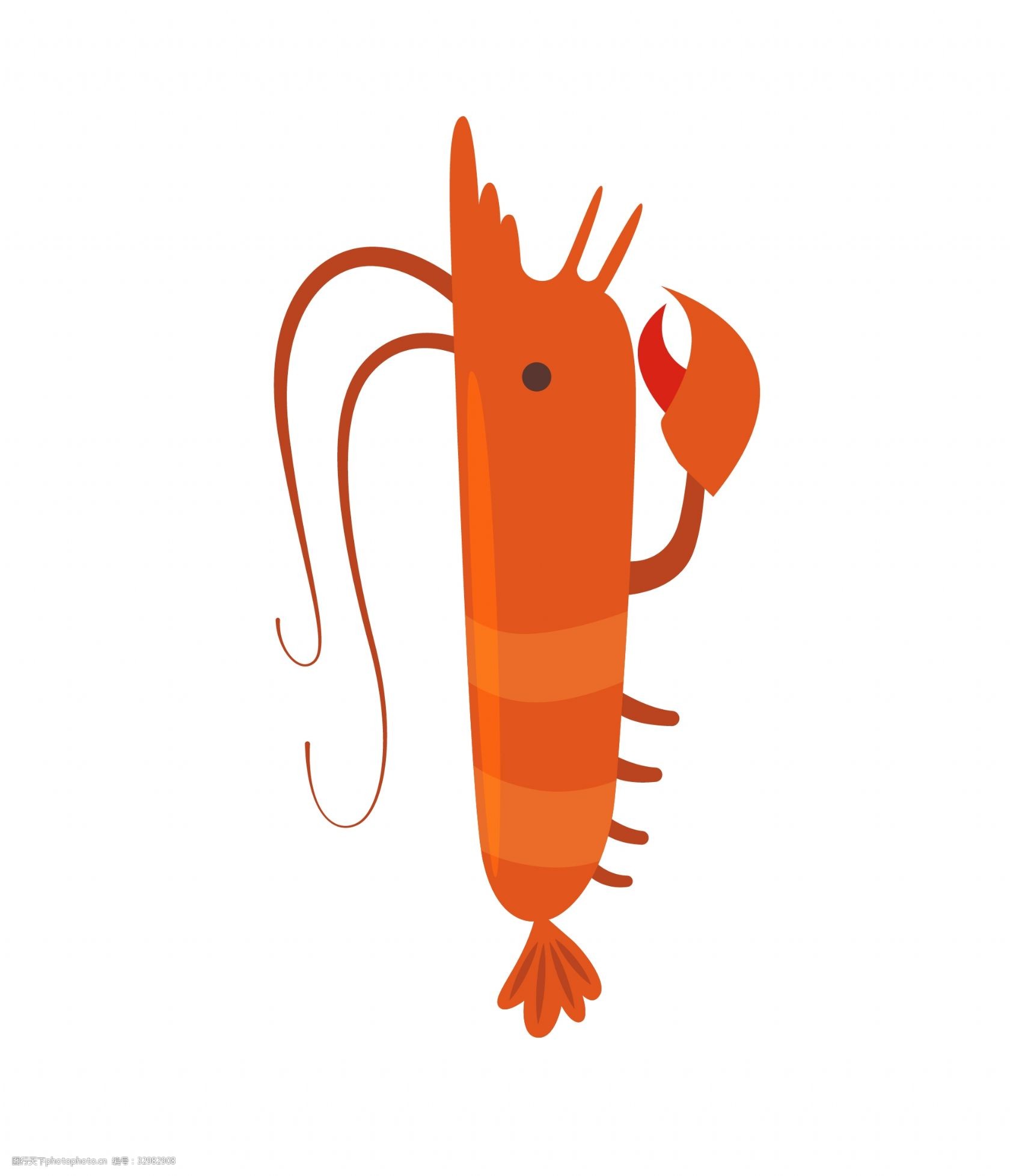 关键词:细长的小龙虾插画 细长的龙虾 卡通插画 龙虾插画 动物插画