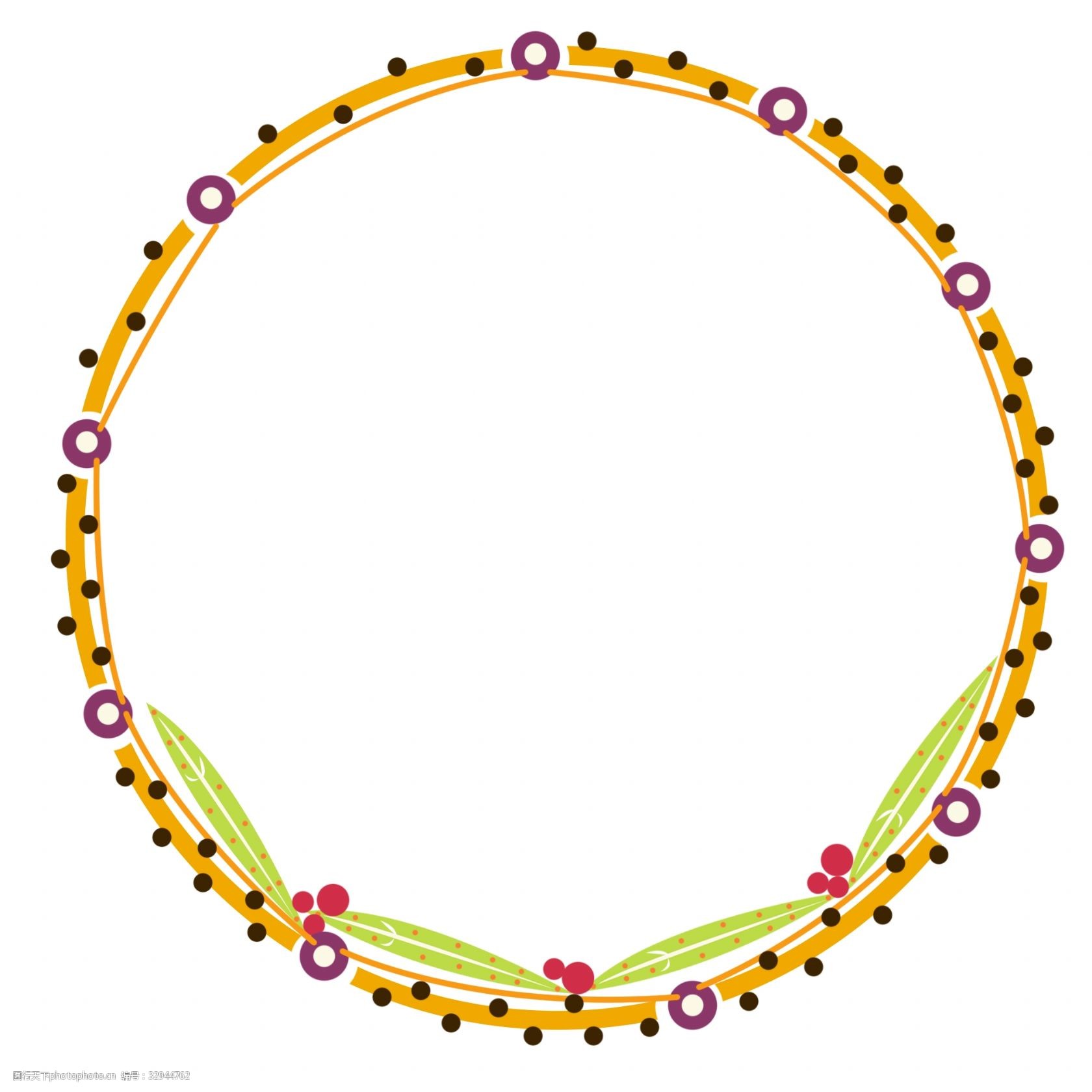 圆形边框装饰插画
