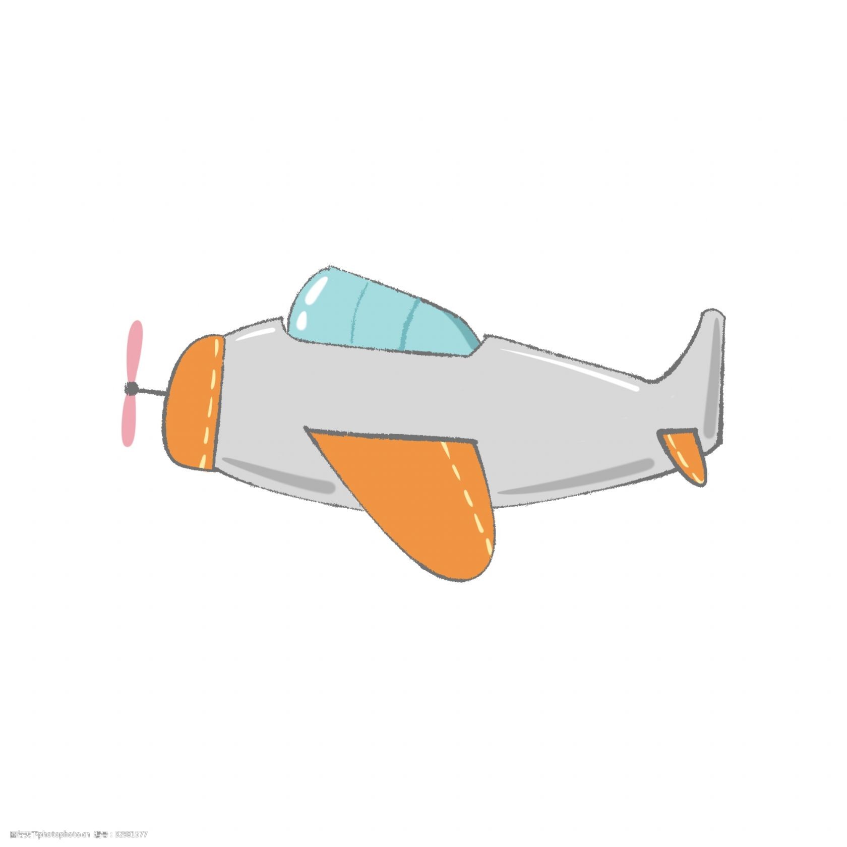 飞机模型卡通插画