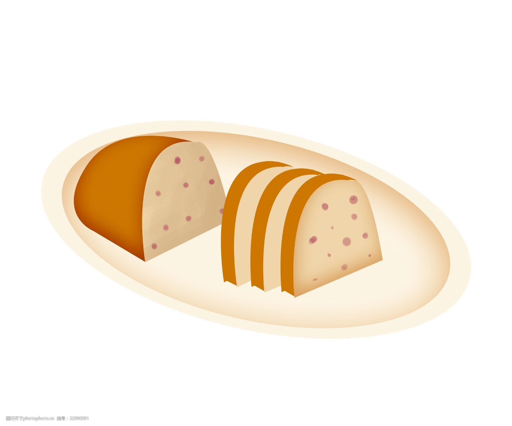 黄色的面包片插画