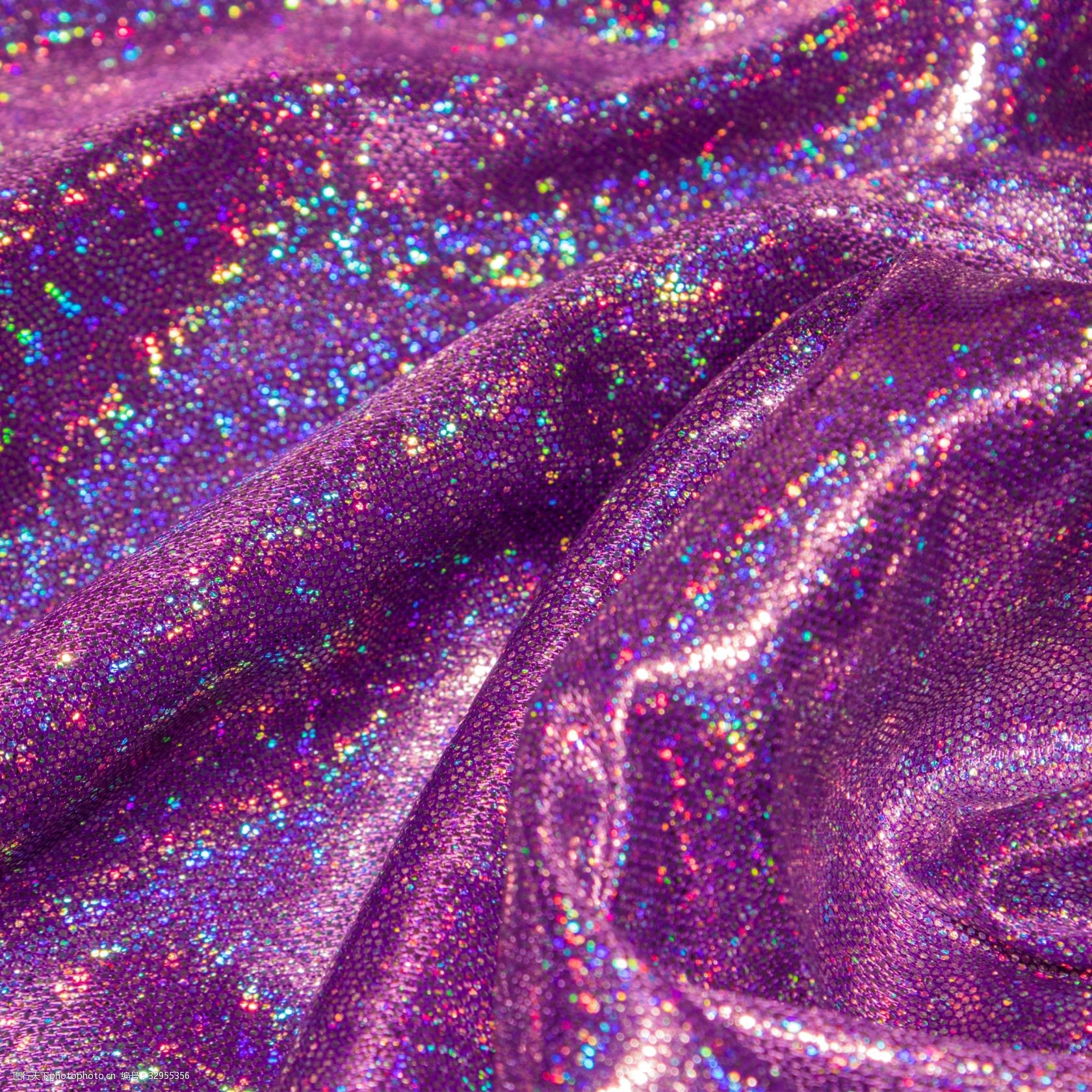 紫色闪光面料细节图实拍