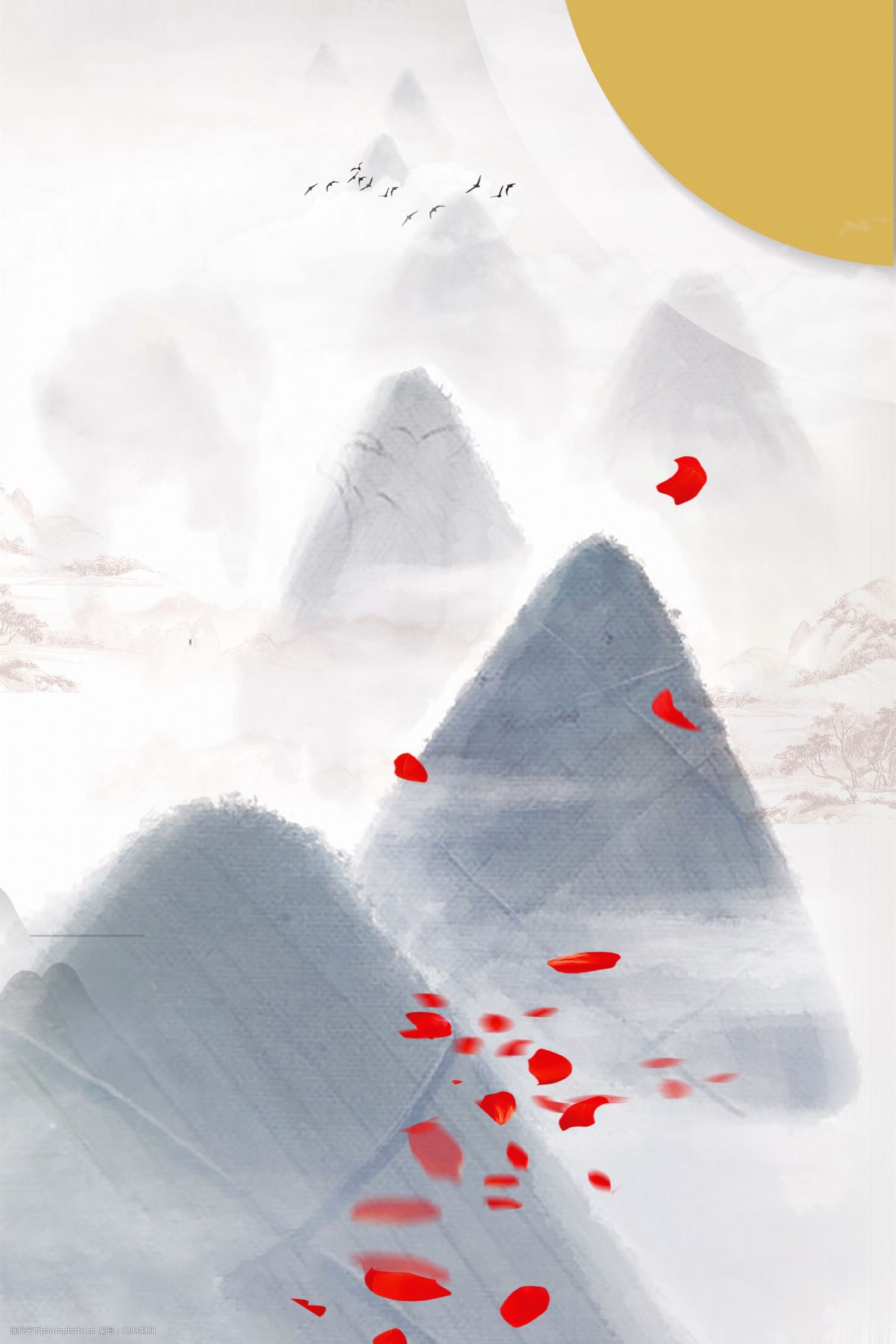 墨色清新大气背景图