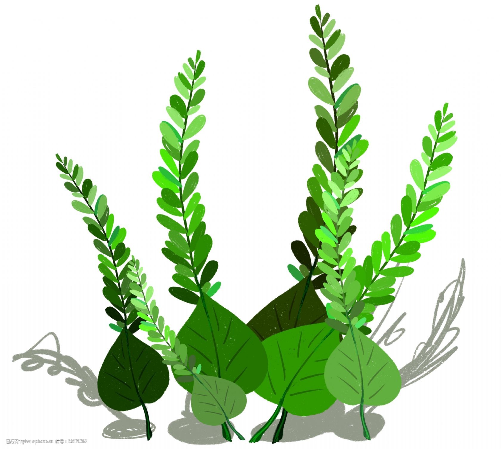 树叶手绘风格枝叶装饰