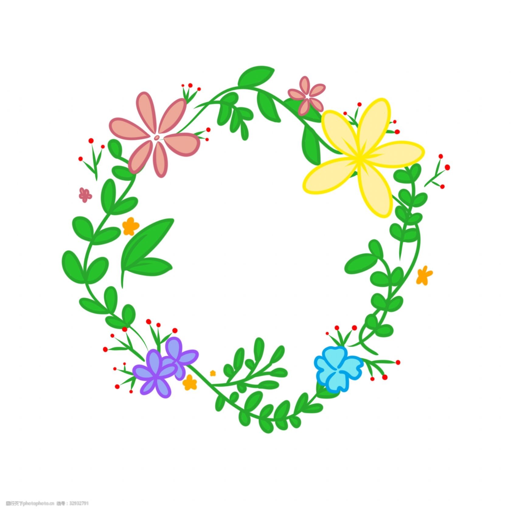 小花花环插画