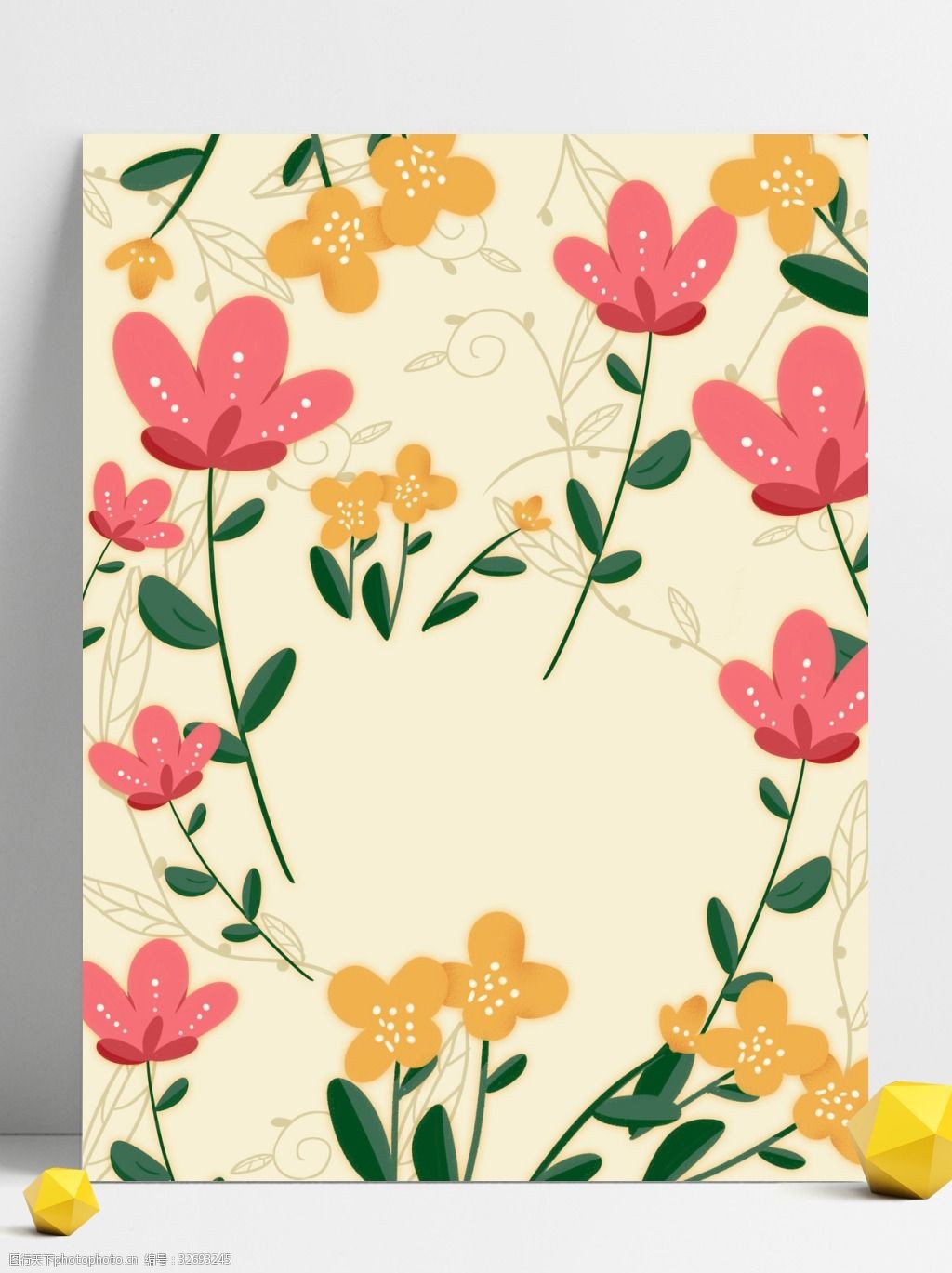 手绘母亲节花朵背景设计