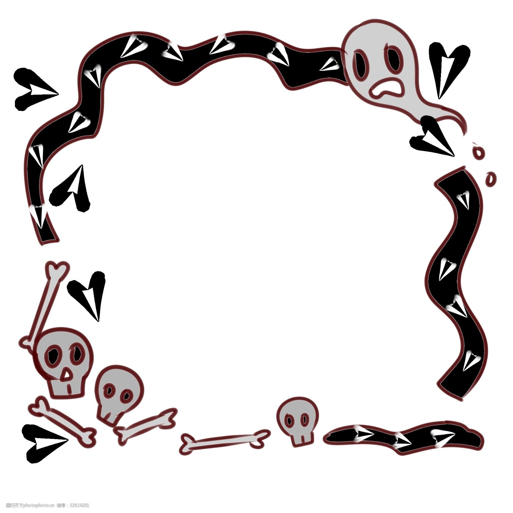 骷髅炫酷边框插画