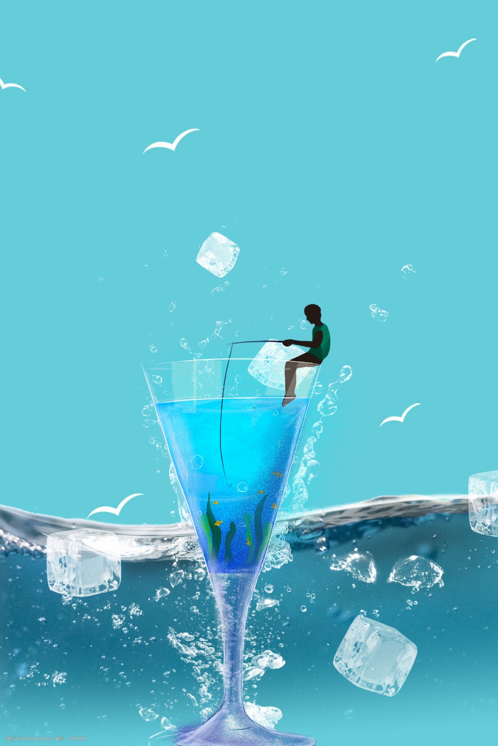 夏季清爽饮料背景