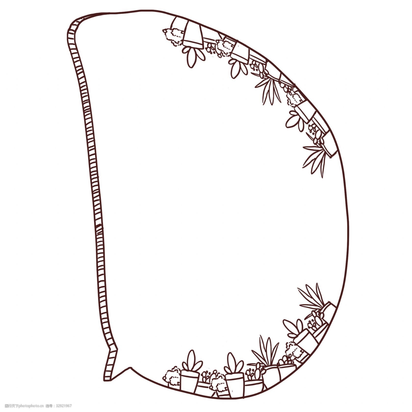 关键词:植物图案边框插图 素描 植物 边框